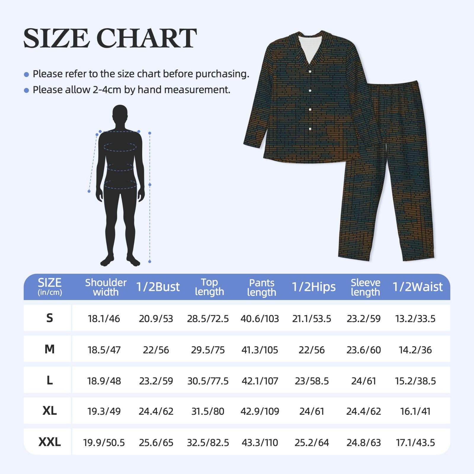 Programmazione Codice 1 Stampa Uomo Manica Lunga Pigiama Set Pigiameria Due Pezzi Casa Viaggio Outfit Lounge Pantaloni