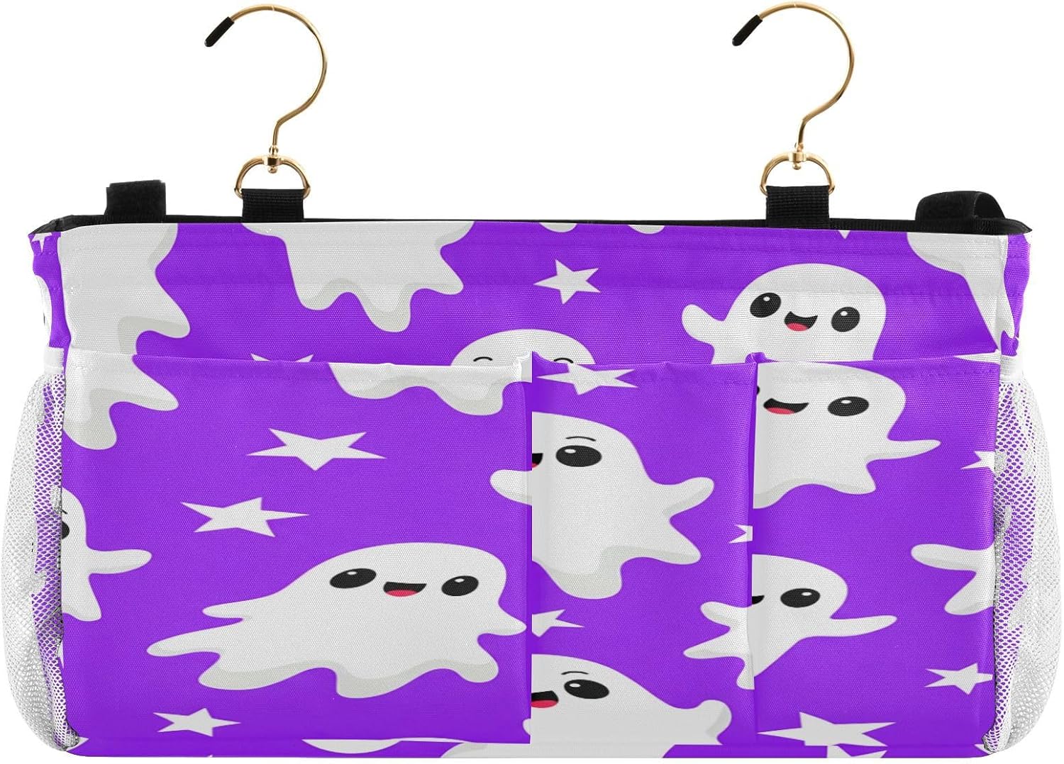 Graffiti Cute Ghost Bedside Storage Hanging Bag, Hanging Storage Basket, Suitable for Storing Cell Phones, Water Bottles, Books