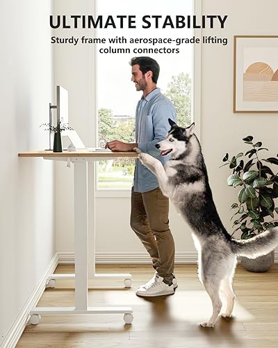 Miniatura 6 de BANTI Escritorio eléctrico de pie ajustable de 40 x 24 pulgadas, mesa de pie, escritorio de oficina en casa con tablero de empalme, parte superior