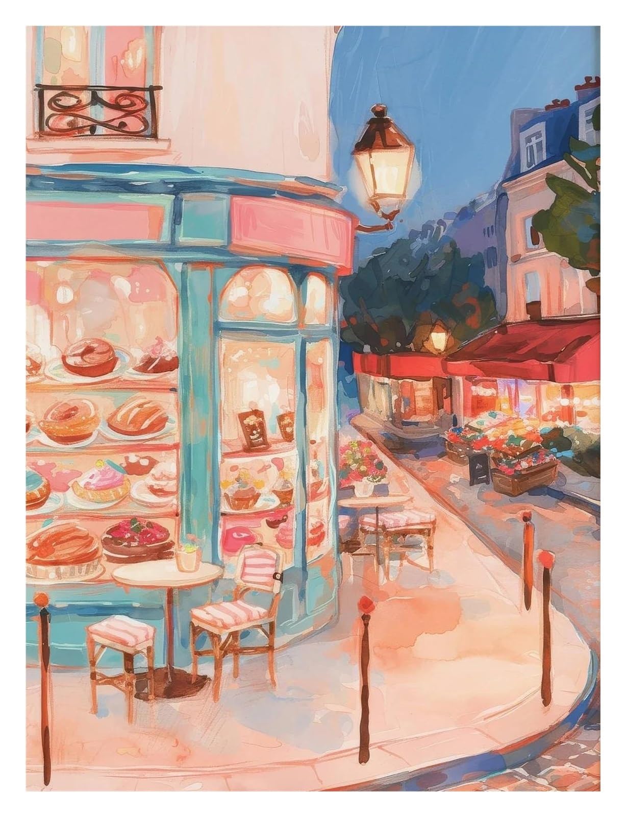 Art Girly Tableau Desserts Pastel pour Salon et Chambre Fille