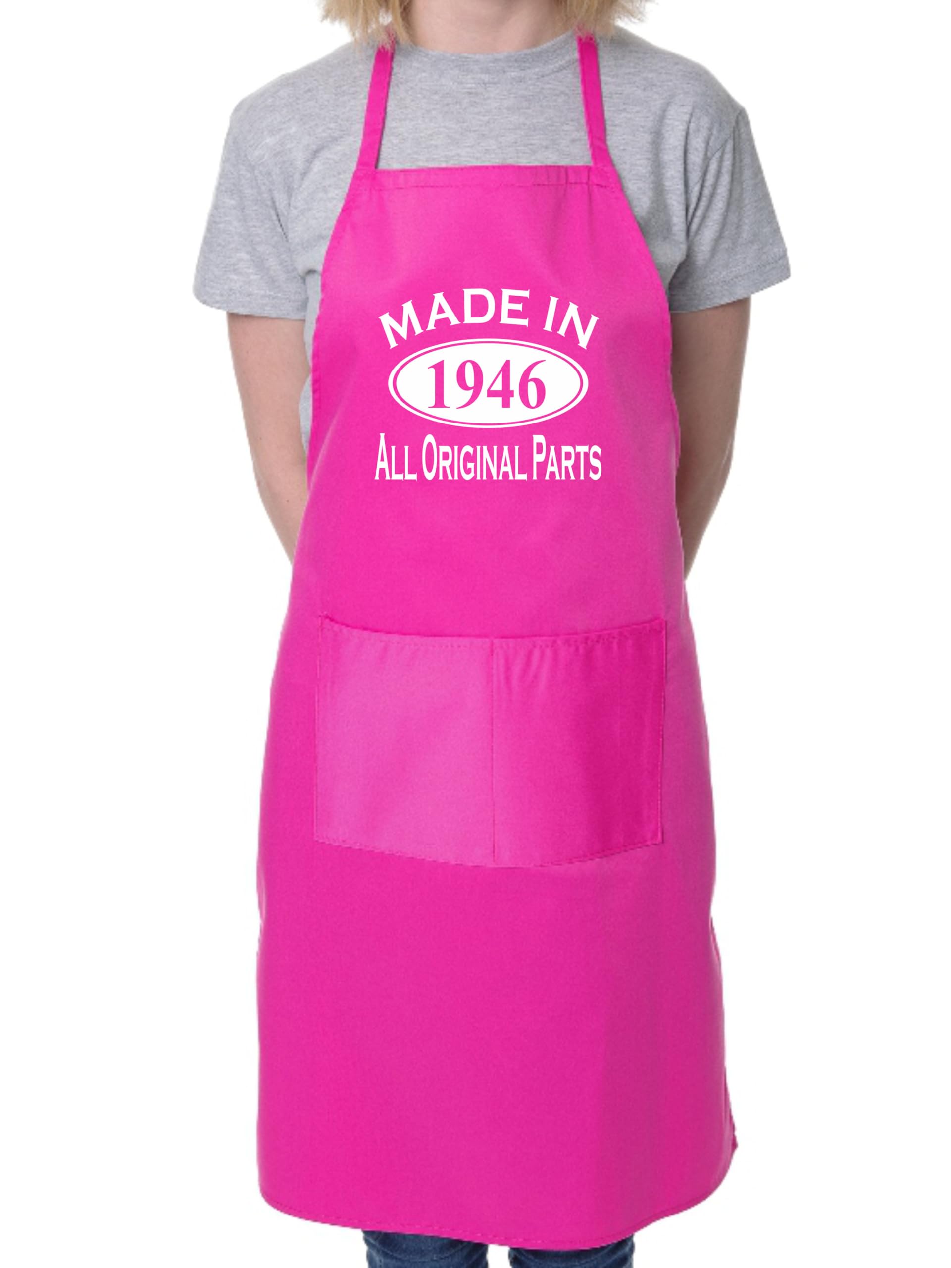 Print4u Men's Pink Made In 1946 80Th Birthday Bbq Cooking Funny Novelty Apron