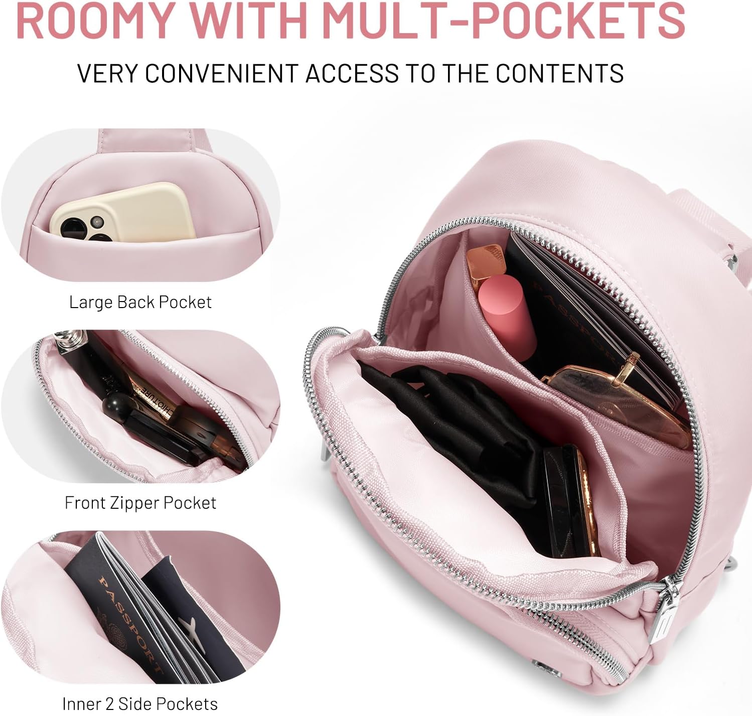 Crossbody Bags for Women Small Sling Bag Travel Cross Body Bag Anti Theft Fanny Pack Chest Purse Trendy Mini Backpack - Image 3