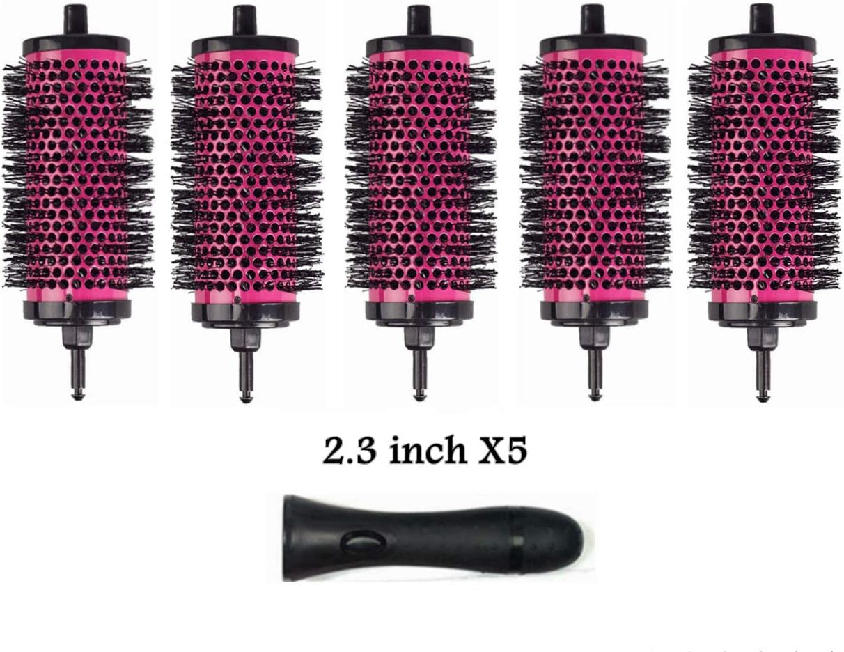 Blowout Brush Set with 2.3โโ Detachable Barrels Round Brushes Hair Styling Tool, 1 Handle 5 Barrels, Large
