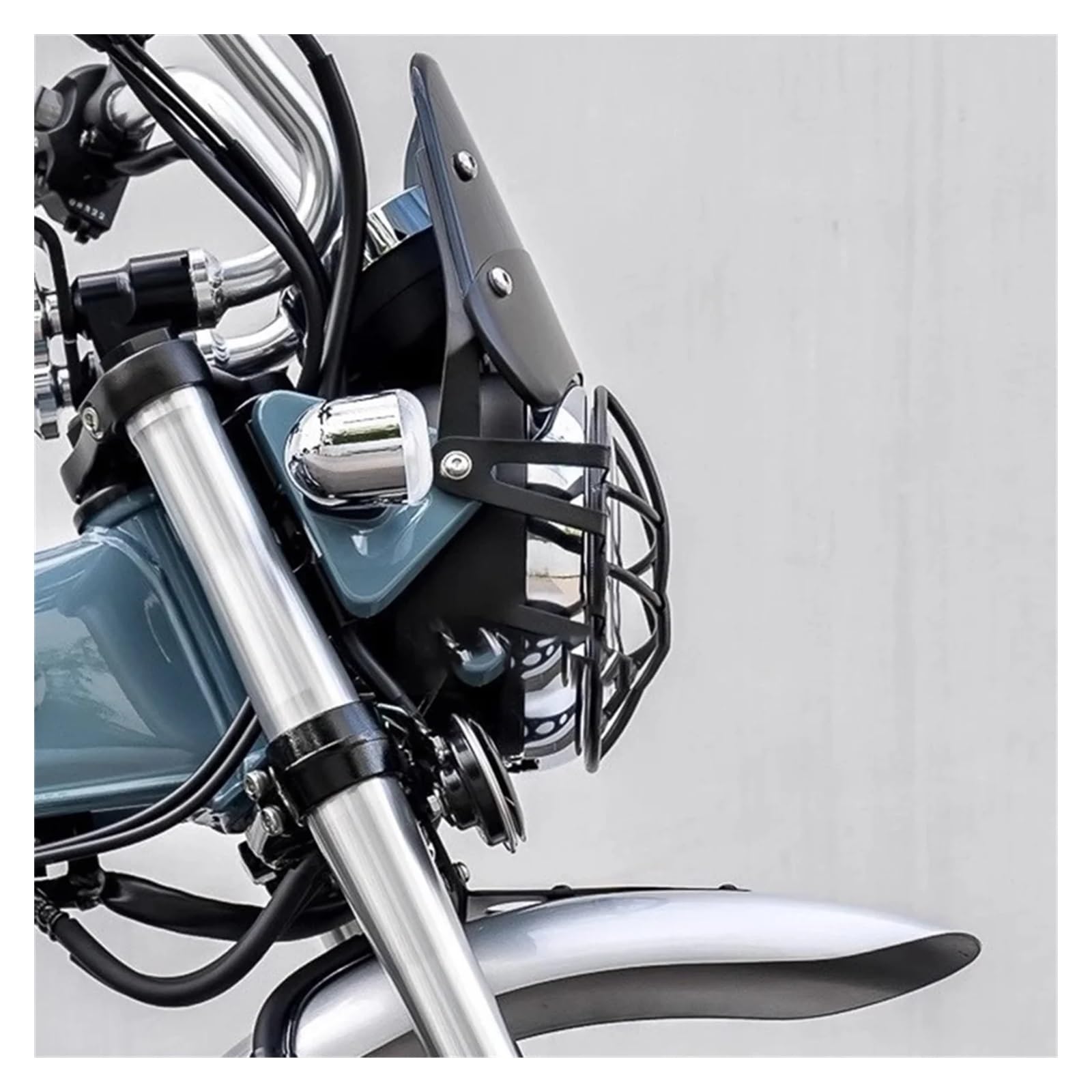 #059I Motorrad-Kühlergrillschutzabdeckung Scheinwerferschutz Scheinwerferschutzabdeckung Kühlergrillabdeckung Für Ho (Schwarz) Scheinwerfer Abdeckung