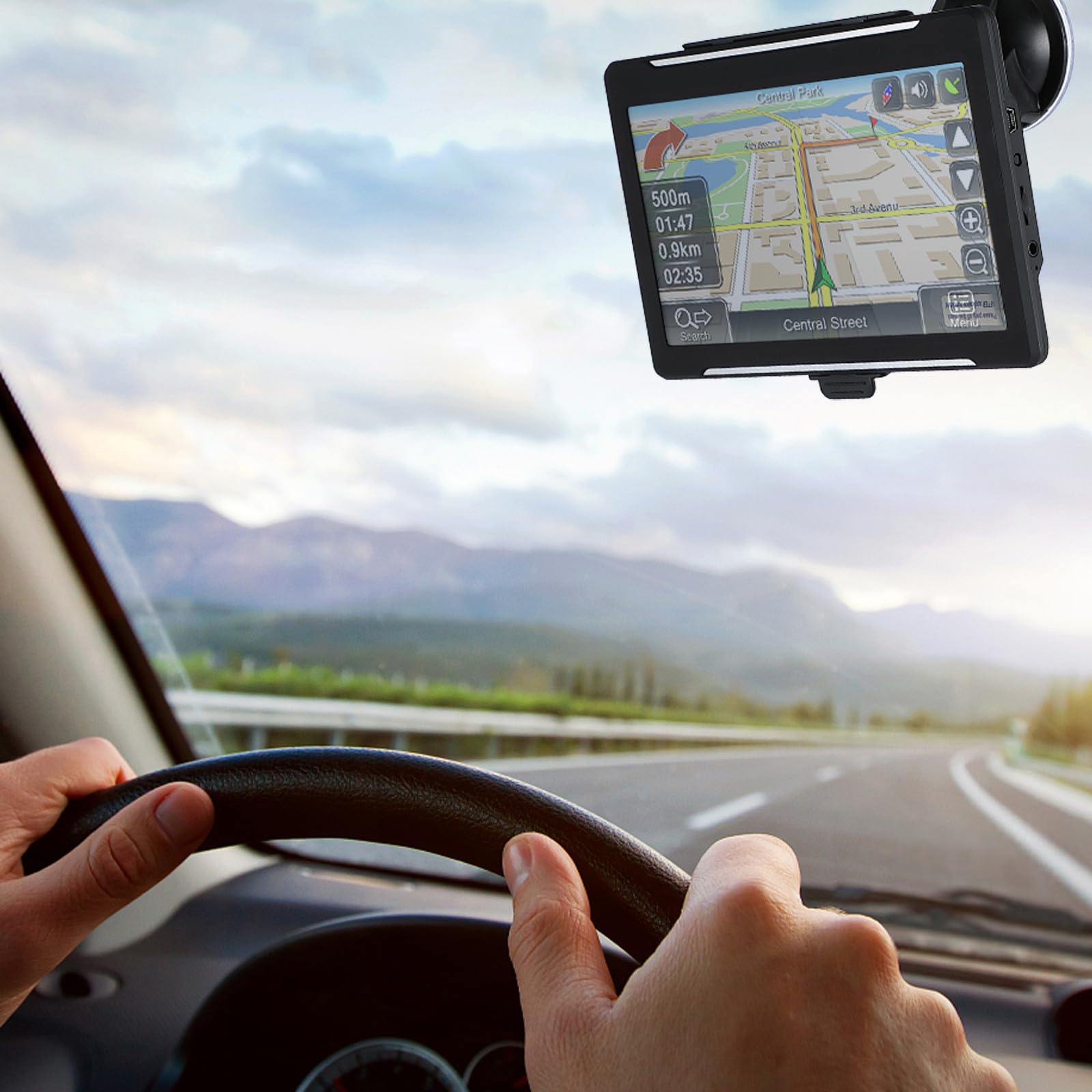 Dispositivo Gps per Camion da 7 Pollici con Schermo Touch, 8gb di Archiviazione, Correzione Intelligente degli Errori e Vocale, per Auto e Veicoli Commerciali