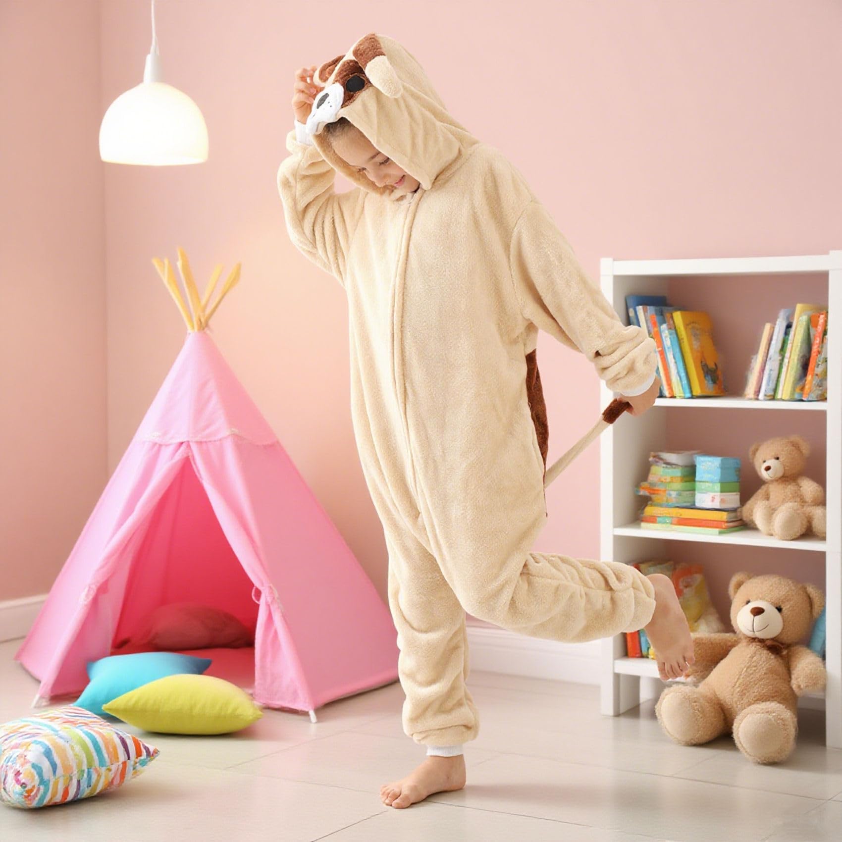 WAFUNNE Costume grenouillère animal pour enfants, garçons, filles, femmes, hommes, cosplay, Halloween, bouledogue
