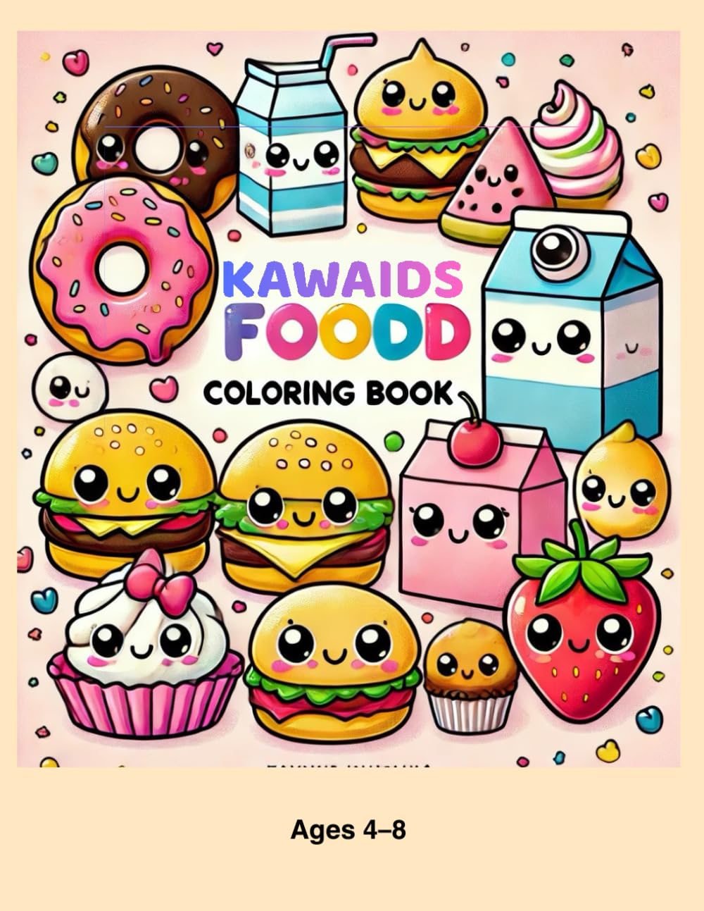Kawaids Food Coloring Book: Kawaids Food & Snacks Coloring Book for Kids Ages 3–8