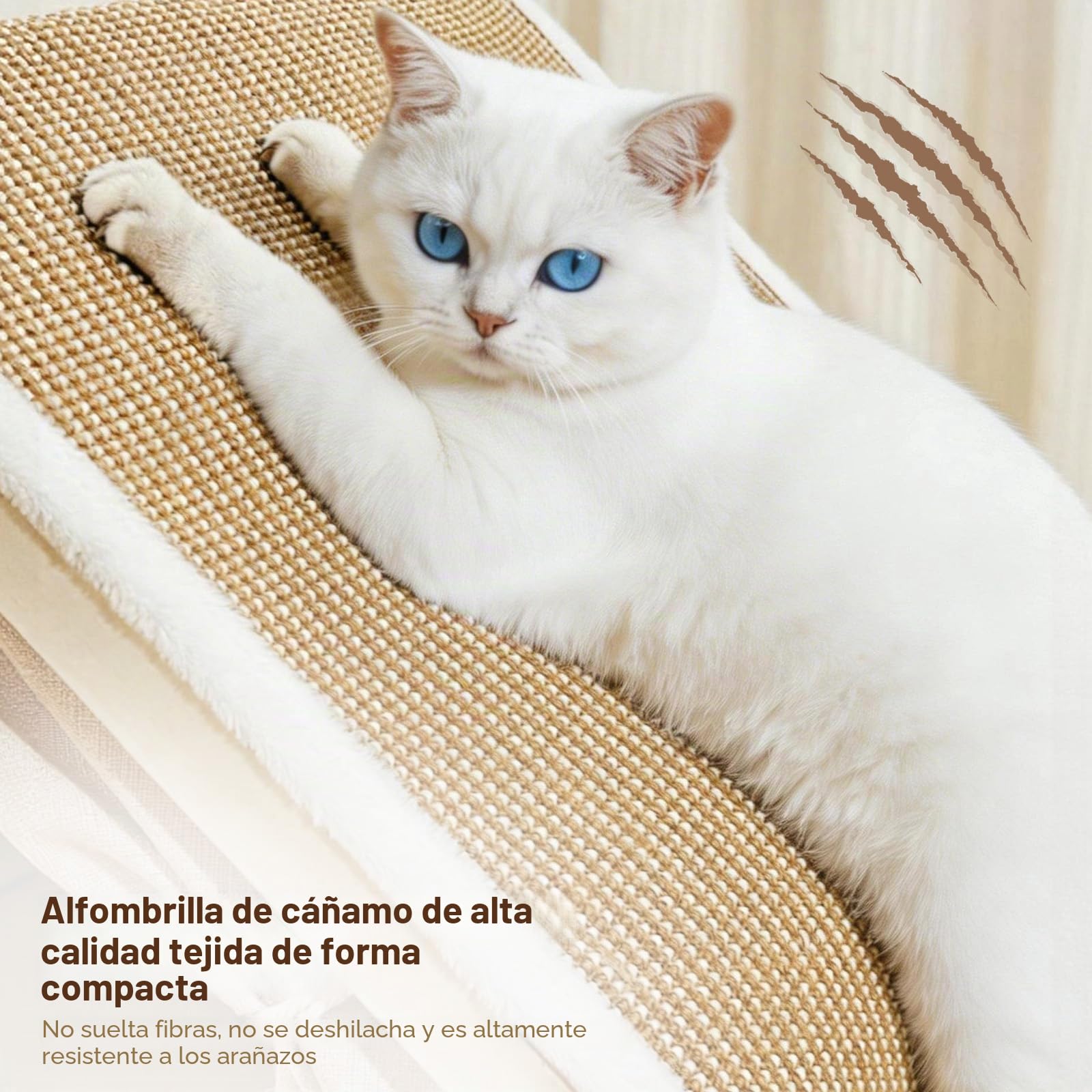 Casa para Gatos de Interior con Rascador de Sisal, Cama Gatos 2 en 1 | con Estructura de Madera, Cueva para Gatos con Cojín y Alfombrilla Rascadora, Tienda de Campaña para Gatitos
