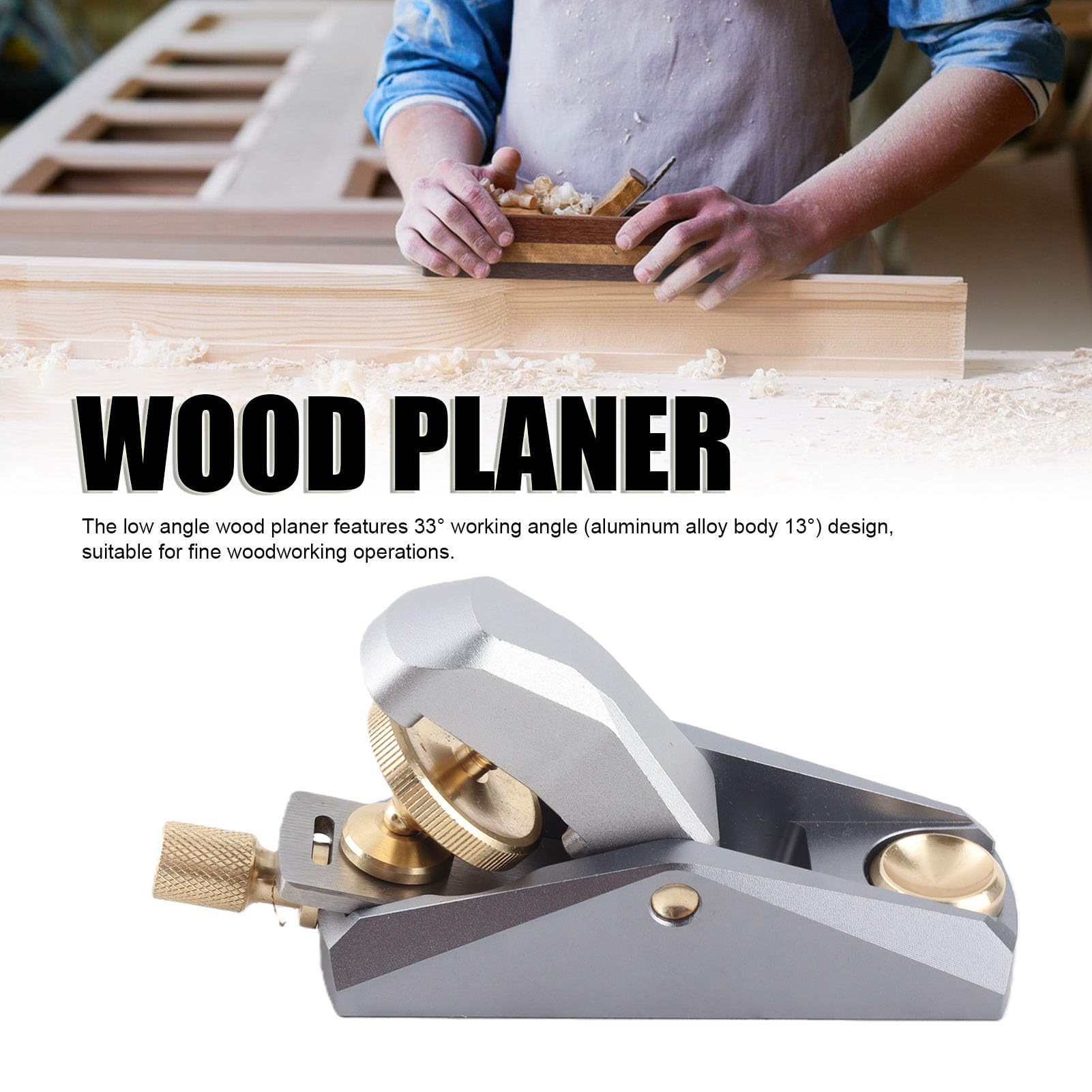 Fabater Mini Pialla a Mano, Pialla per Legno Ad Angolo Basso da 33 Gradi, a Mano per la Lavorazione del Legno, con Lama da 22 Mm per Rifilare Smussatura e Sbavatura