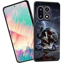 for OnePlus 15 Case,Slim Shockproof TPU Soft Rubber Silicone Cover Phone Case for OnePlus 15,Skull with Lightning and Snake
