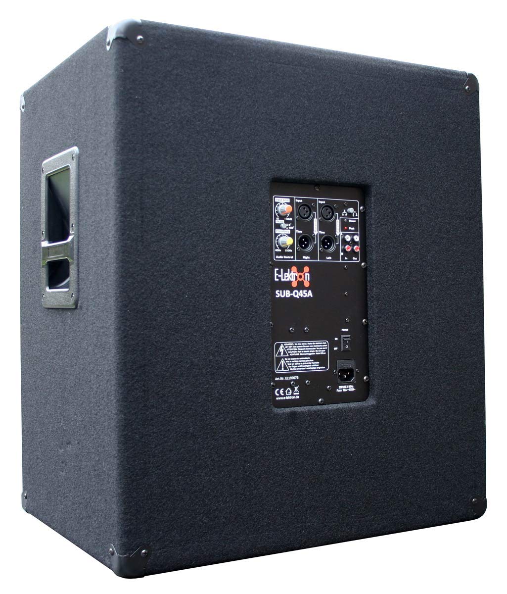E-Lektron SUB-Q45A PA-Subwoofer Aktiv 18"/45cm Bass Lautsprecher Box mit integrierter Endstufe1000W-Peak