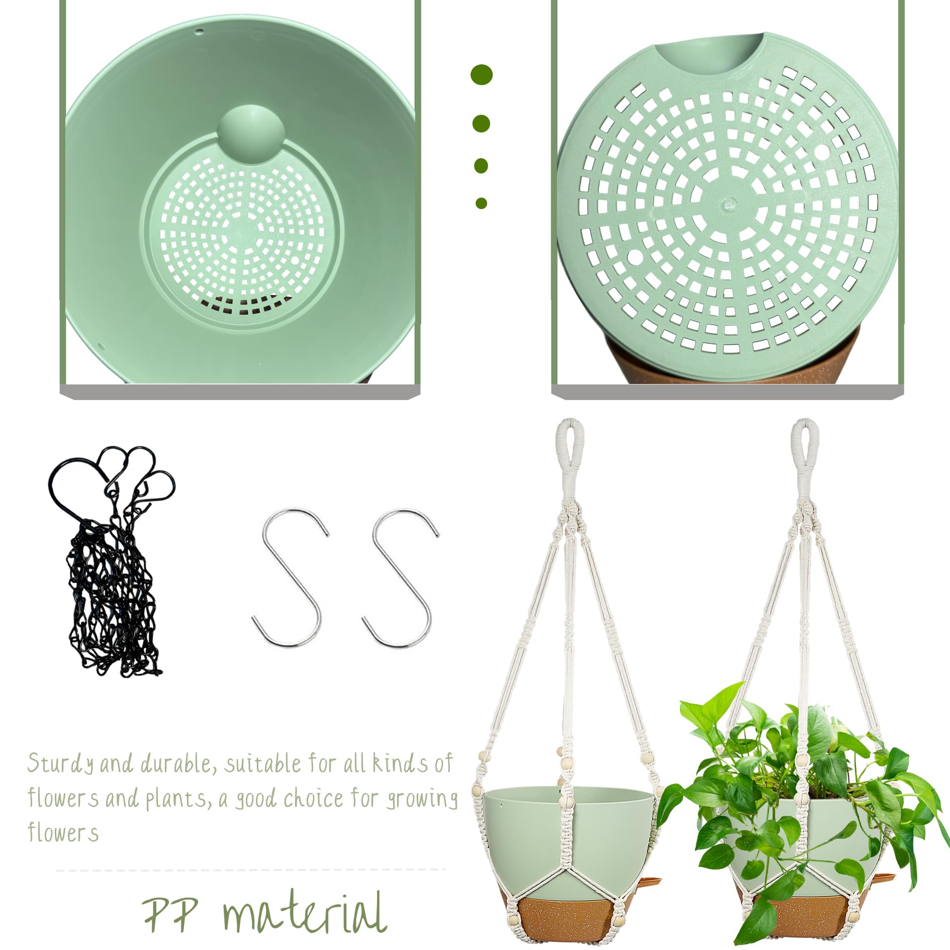 Snapklik.com : 10 Inch Hanging Planters For Indoor Plants, 2 Pack Self ...