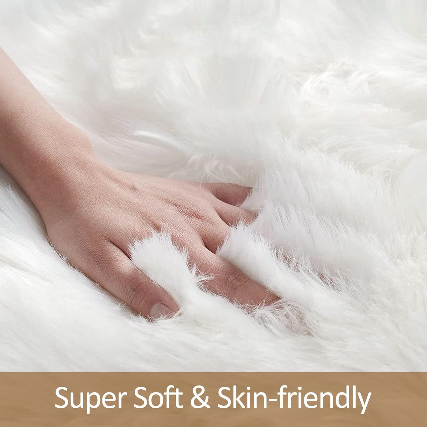 White Faux Fur Rug 3x5 Faux Sheepskin Rugs for Living Room Fluffy Washable Area Rugs for Bedroom Nursery Room Luxury Room Decor Furry Fuzzy Rug Rectangle Carpet