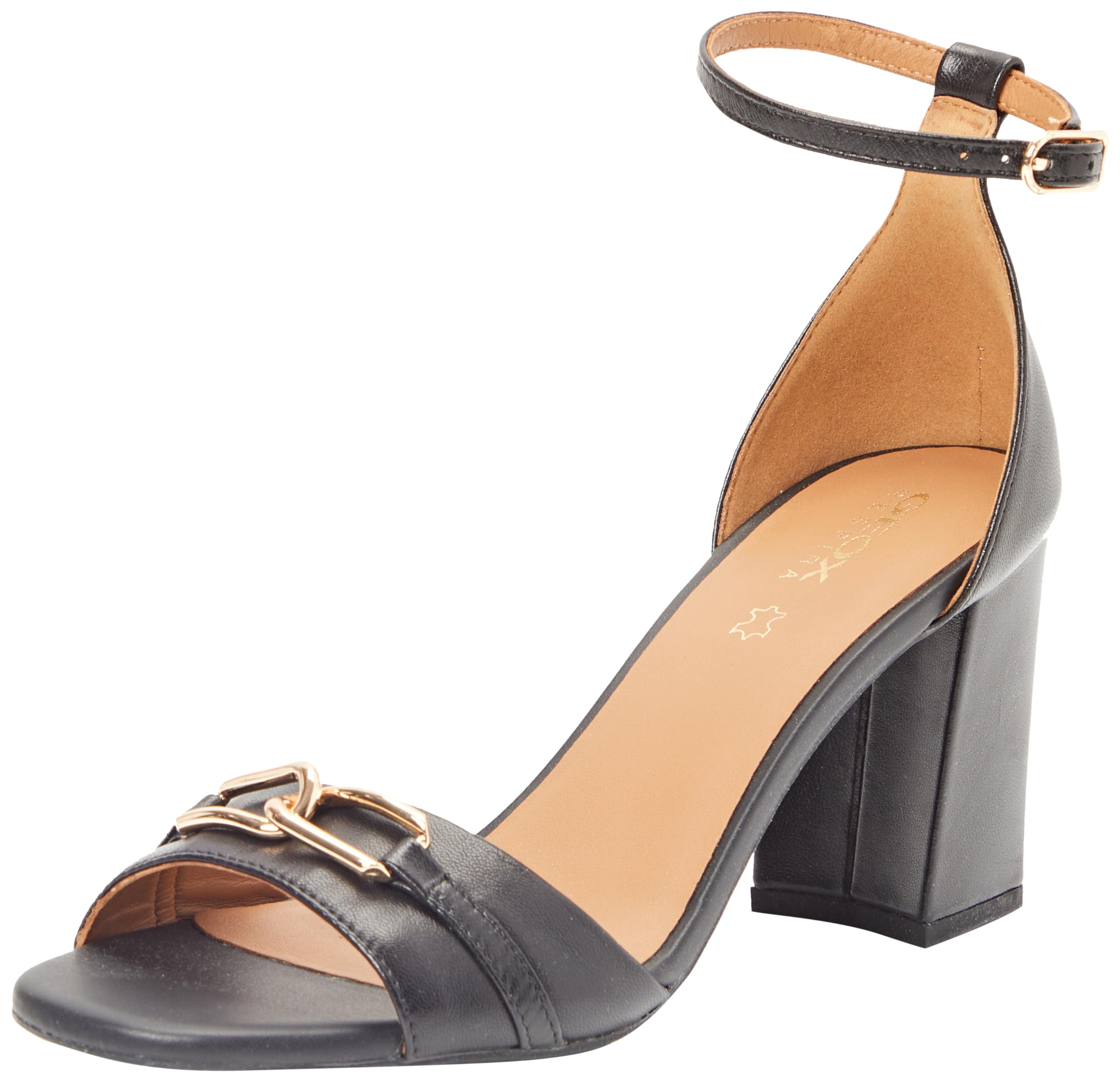 Geox Women's D New ERAKLIA 80 Heeled Sandal, Black, EU 39, black, 6 UK