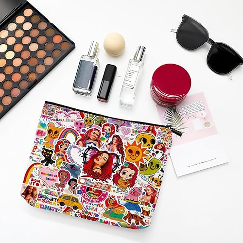 Miniatura 5 de RELYWE Singer Funny Makeup Bag Bolsa de maquillaje portátil Regalo elegante para amantes de la música y fanáticos, Cantante