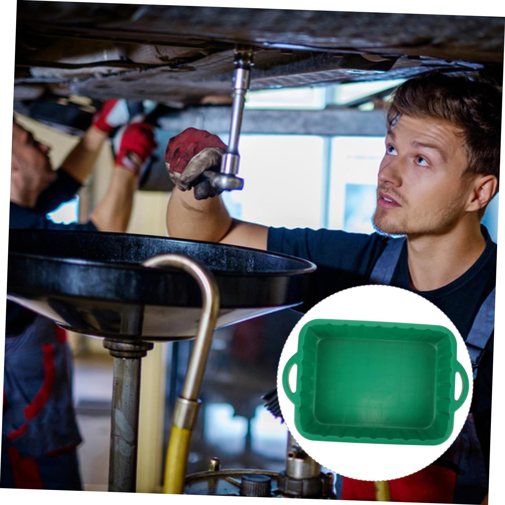 Bandeja de Drenaje de Plástico Diseño a Prueba de Fugas y Ahorro de Espacio para Recogedor de Aceite y Refrigerante para Reparación de Coche