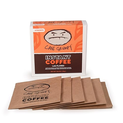 Vista 21 de Café Grumpy Paquete de 6 sobres de café descafeinado instantáneo de 1.06 oz (1.06 oz), procesado con agua suiza, tostado medio, preparación rápida