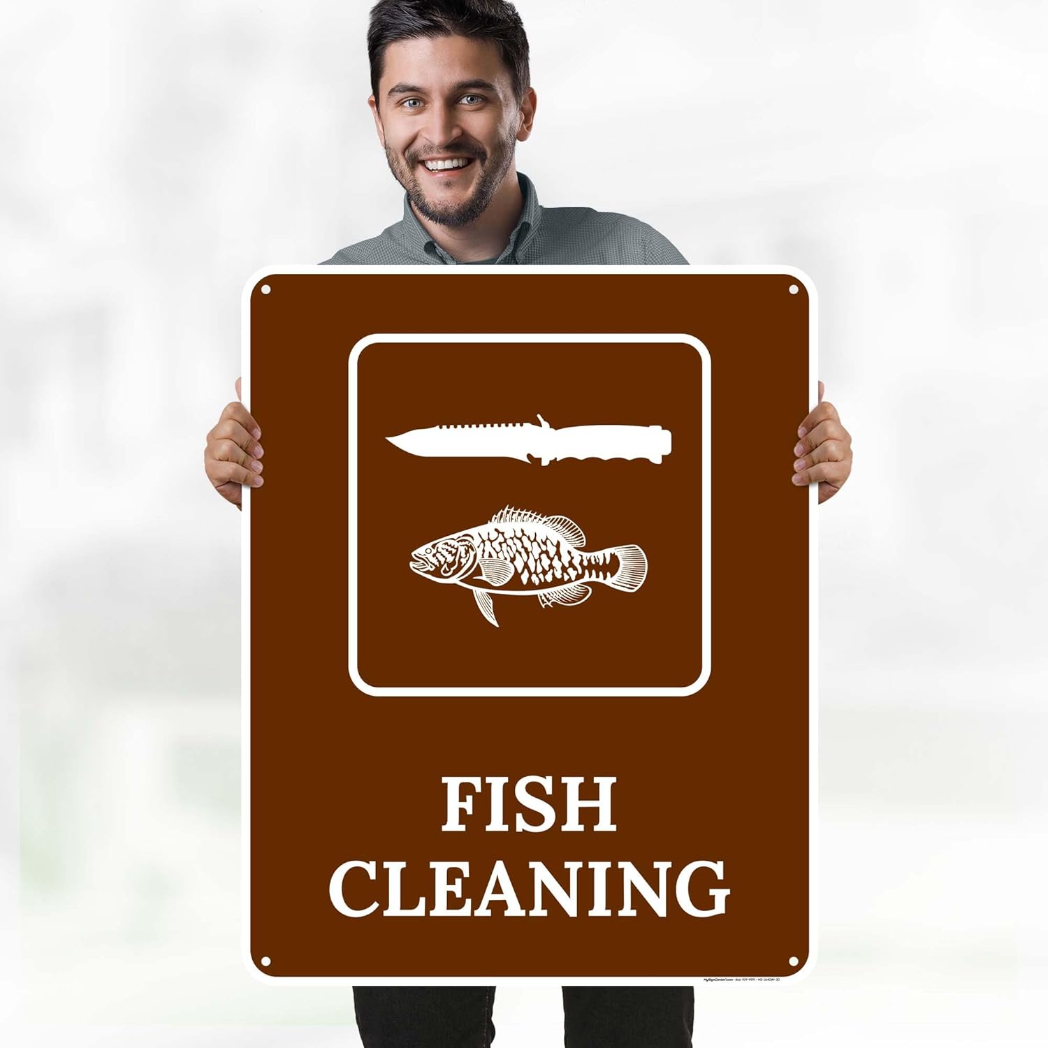 Fish Cleaning Sign, 24x30 Inches, 55 mil thick HDPS (high density polystyrene), Made in USA by My Sign Center