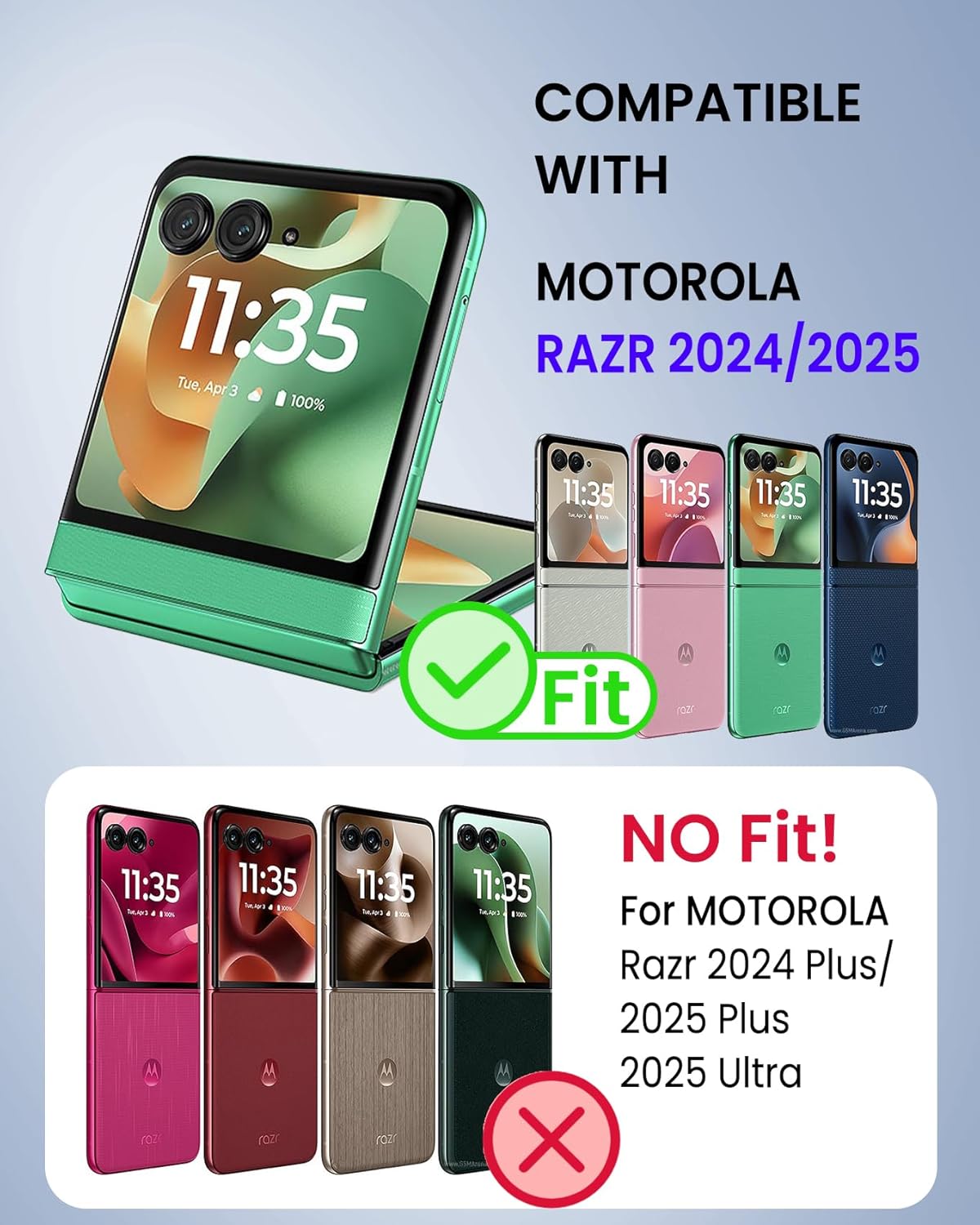 for Motorola Razr 2024/2025 Case [Not fit Ultra or Plus], with Hinge Protection & Built-in Screen Protector,360°Kickstand Full-Body Rugged Shockproof Protective Cover for Moto Razr 2024 - Blue