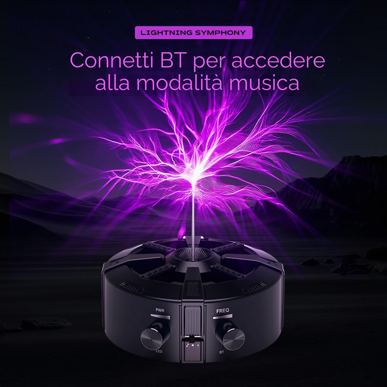 Bobina Tesla Altoparlante Plasma Multifunzionale Arco Bluetooth Lettore Musicale per esperimenti scientifici Strumenti didattici, decorazione per la casa