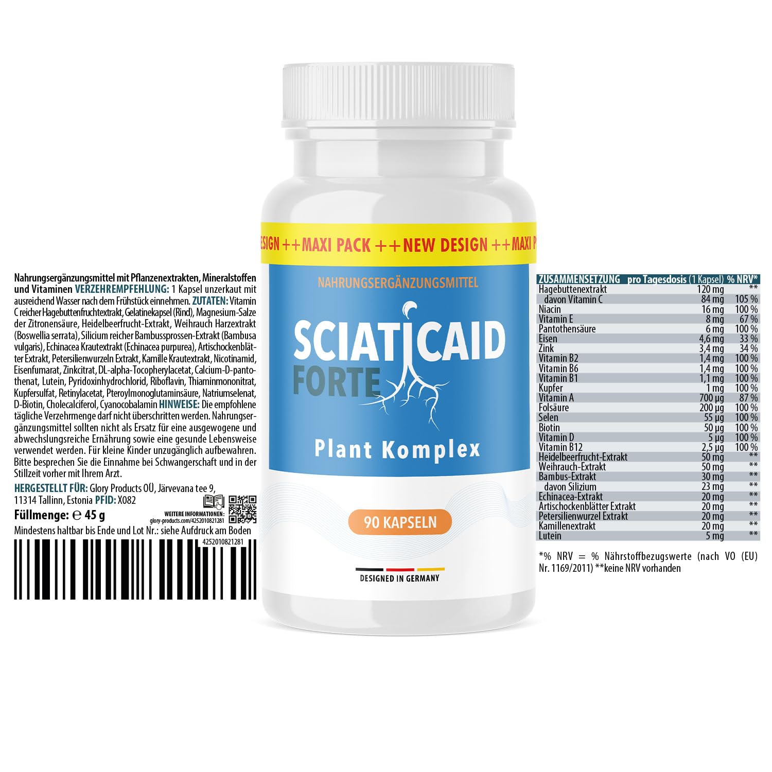 Sciaticaid Forte Kapseln | Für deine körperliche Balance | Für Männer und Frauen | 90 Kapseln