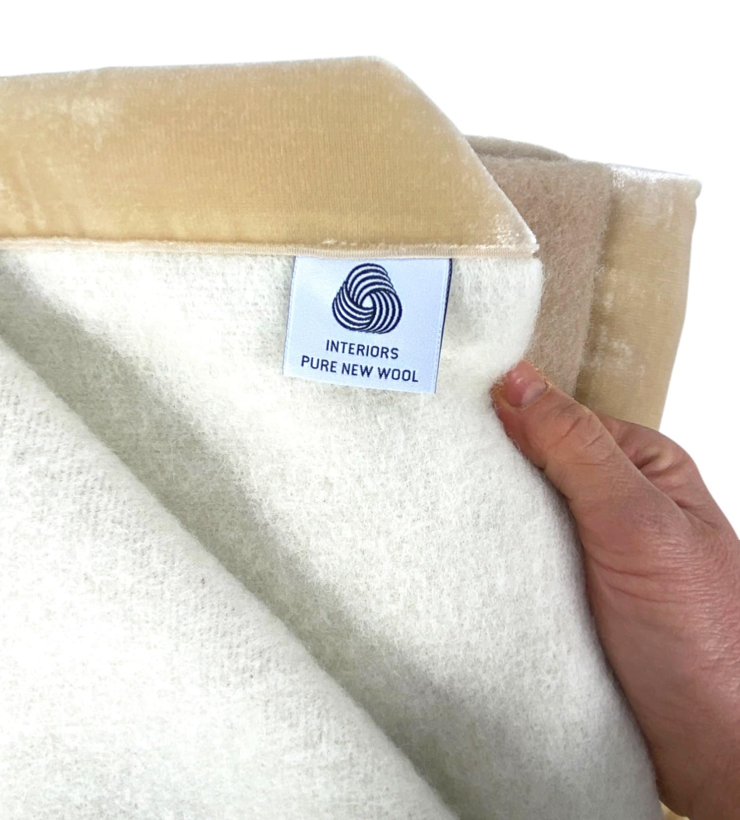 Tex family Manta de lana bicolor – Suave y cálida – Suave y cálida – Beige claro/oscuro – Cama individual 1 plaza – 150 x 210 cm