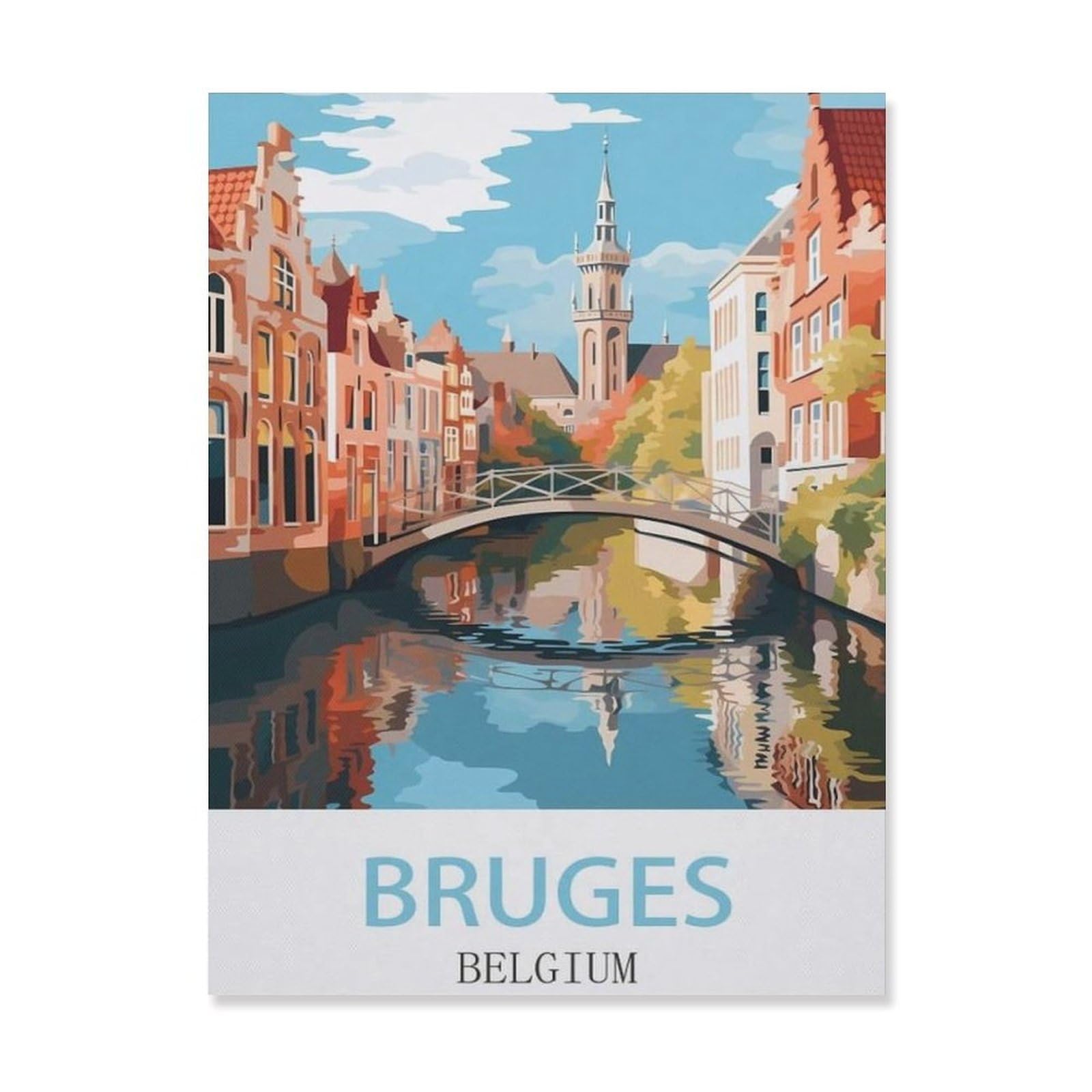 Metal Sign Tin Sign，Bruges Belgium(30x40cm）