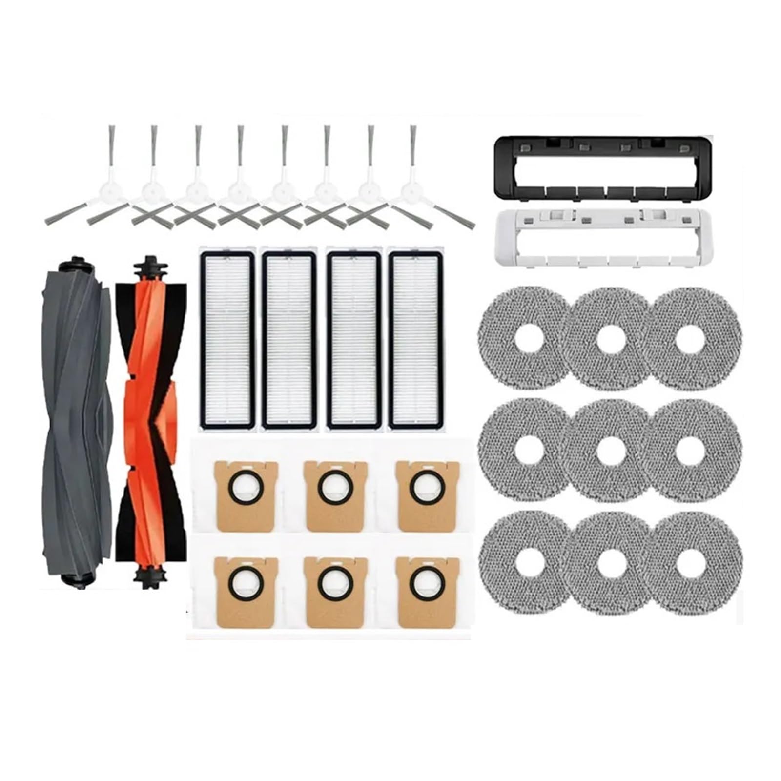 PAZRSASX Compatible with Xiaomi Robot Vacuum X20 + / X20 Plus Parts Accessories Main Side Brush Hepa Filter Mop Cloth Dust Bag Replacement(17PCS)