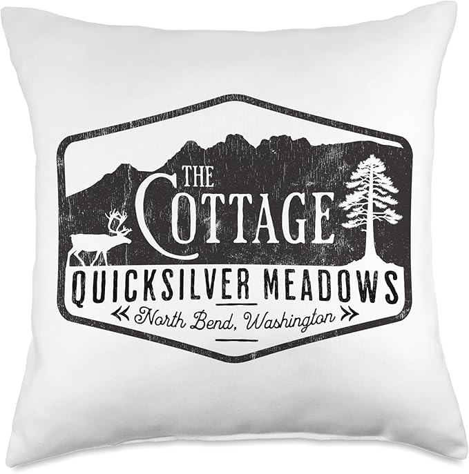 The Cottage Rustic Wilderness - Dark Graphic Throw Pillow (Large)