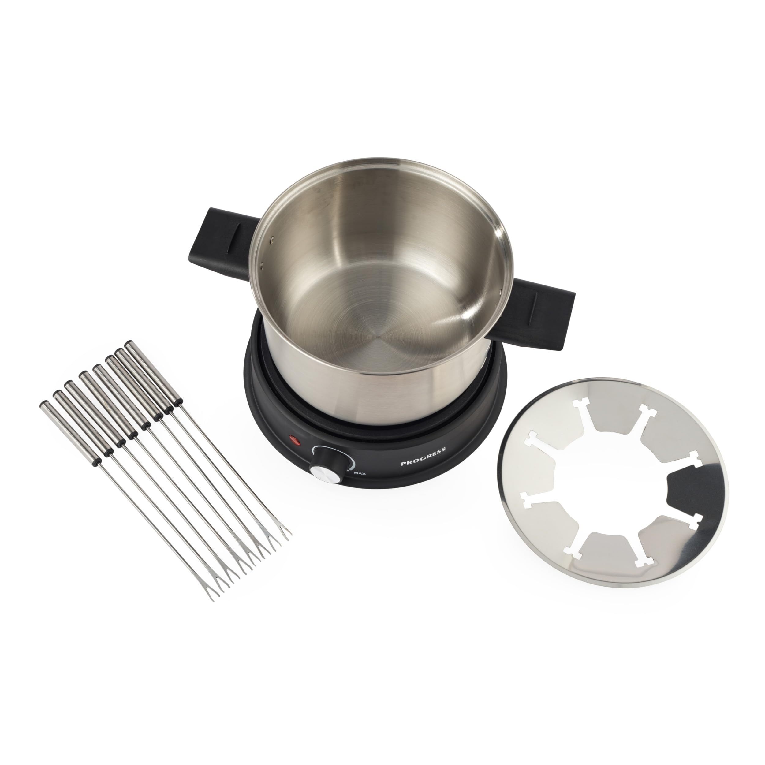 Progress Elektrischer Fondue-Maker 1500W 1,5L Edelstahlgabeln 20cm Topf