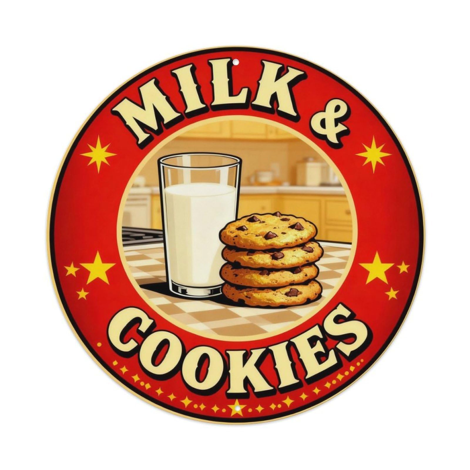 Milk & Cookies Childhood Sign Metal Tin Sign Plaque