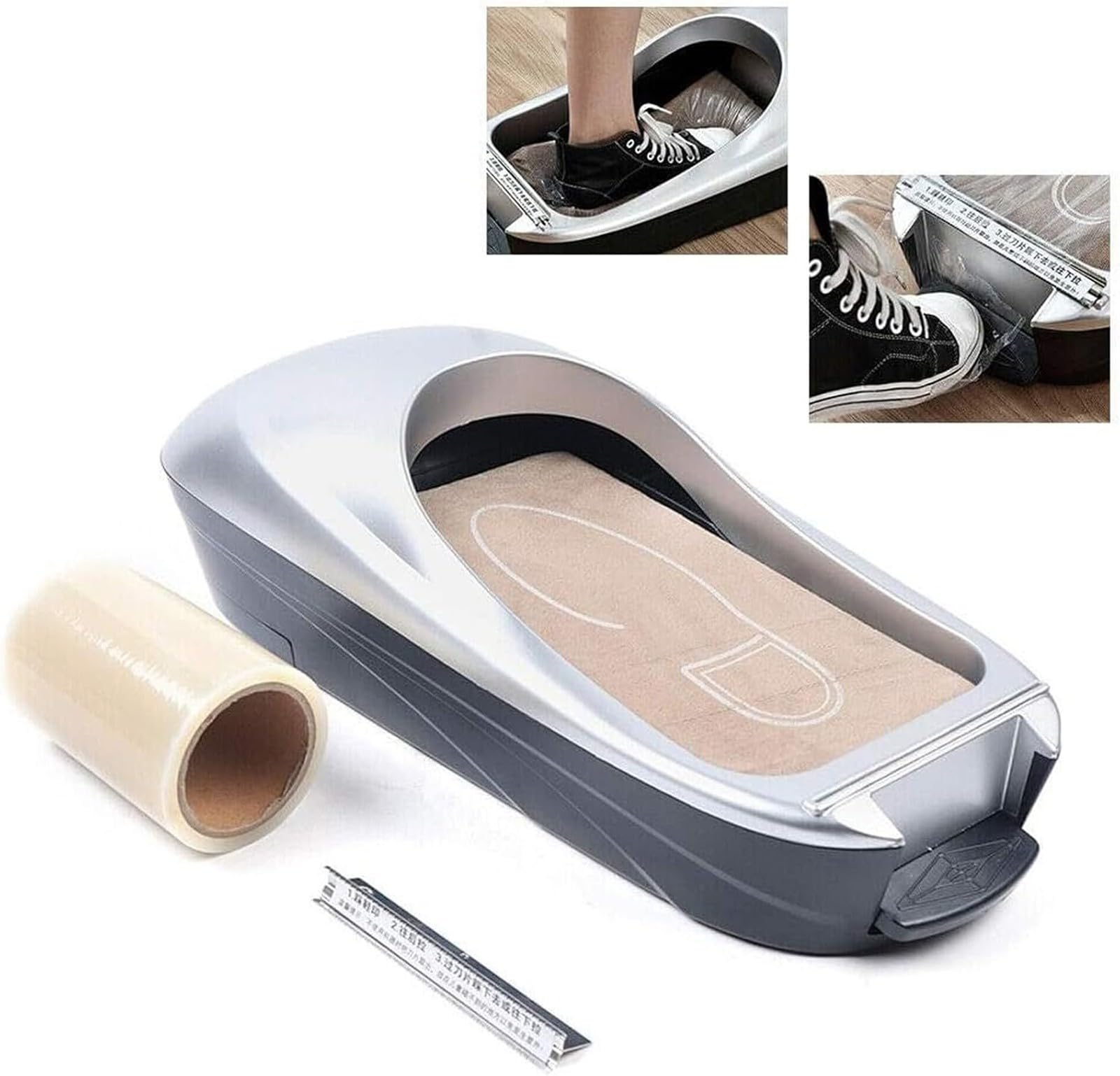 MáQuina AutomáTica para Fabricar PelíCulas Desechables para Calzado, Dispensador con 3 Rollos de 1500 Unidades, Antideslizante y de Corte Perfecto