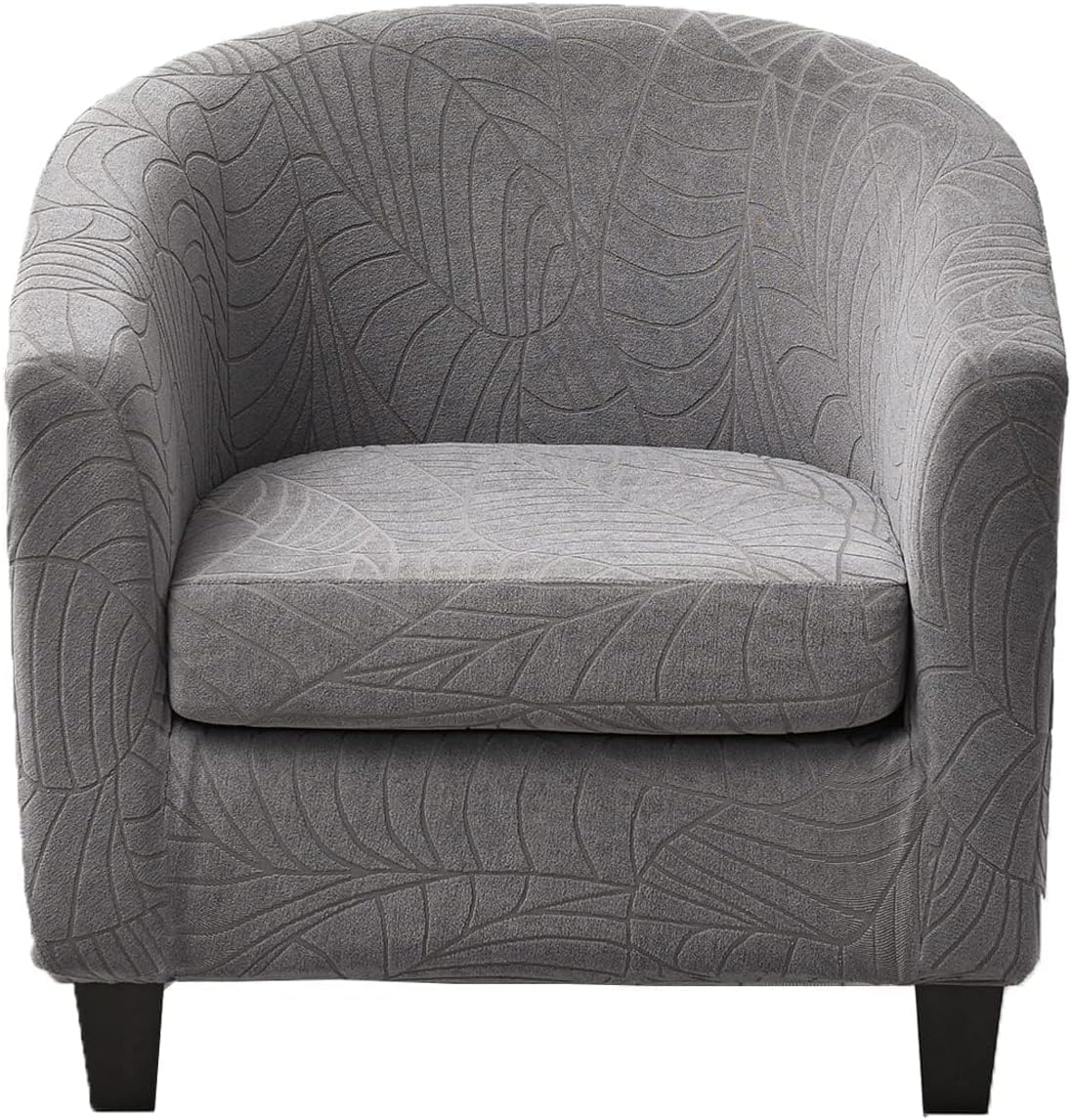 CRFATOP 2 Piece Club Chair Slipcover Stretch Barrel Chair Covers Jacquard Tub Chair Slipcovers Soft Armchair Sofa Cover Removable Couch Furniture Protector Arm Chair Cover for Living Room,D30 Color D30
