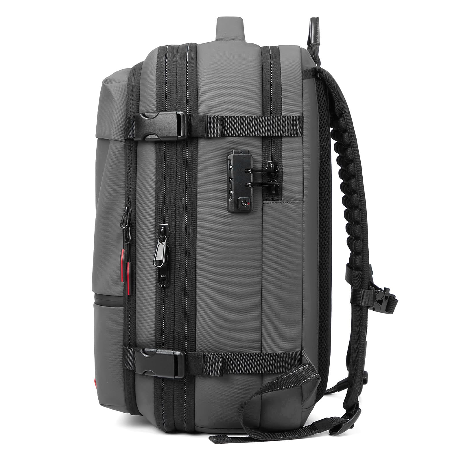 Zaino da Viaggio a Compressione a Tenuta di Vuoto, Zaino per Laptop Aziendale Antipioggia Espandibile da 25 a 60 Litri per Viaggiatori D'affari (GREY)