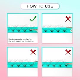 VAVALASH Premade Fans Eyelash Extensions 10D 12D 14D 16D 20D 24D 0.03 0.05 0.07 Thickness C/D Curl Middle Stem Heat Bonded Premade Fans Russian Volume Lash Extensions (30D-0.03-D-8-15mm)