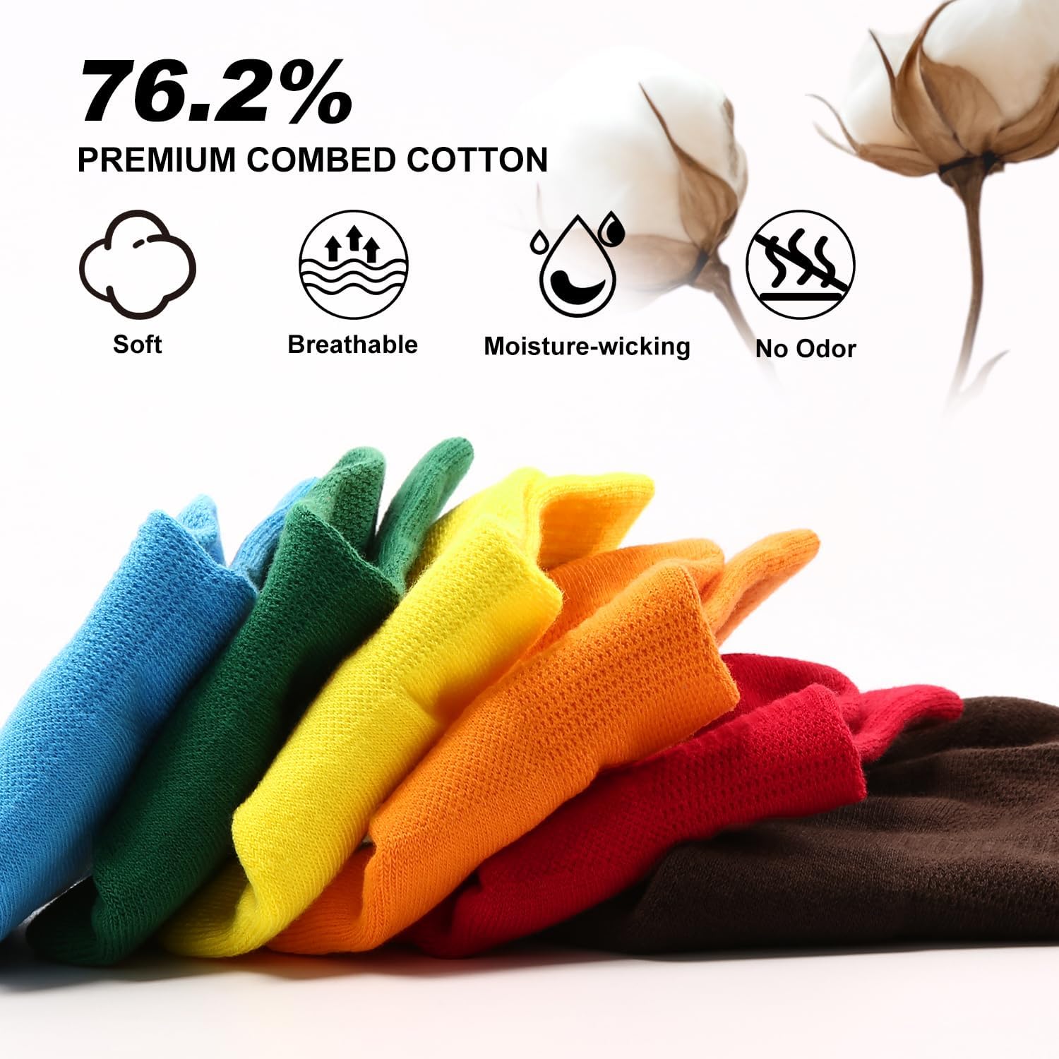 FITRELL 6 Pack Men's Athletic Ankle Socks Cushioned Sports Running Socks 7-9/9-12/12-15 - Image 4