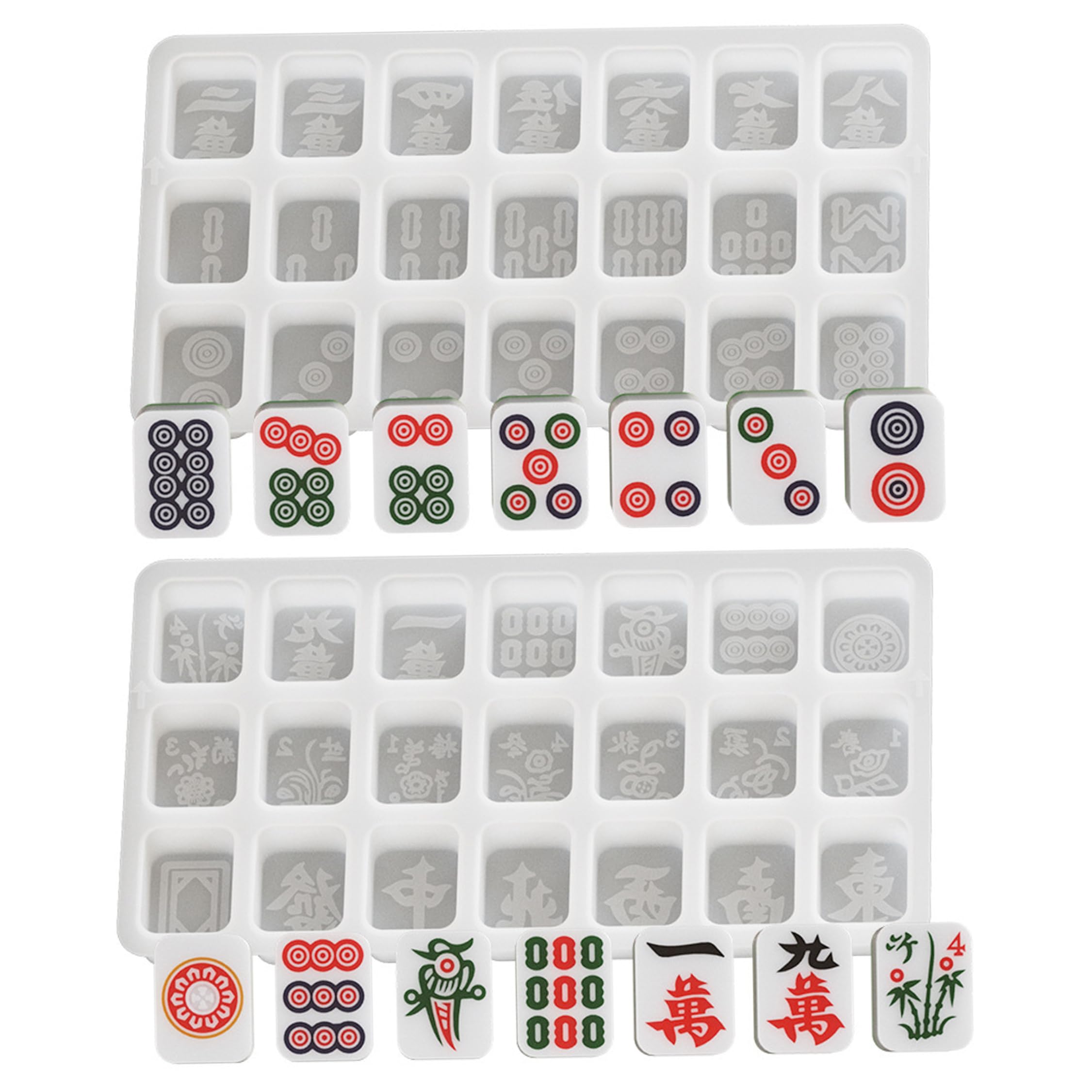 Mahjong Silicone Molds for Resin, 2PCS Reusable Mahjong Mold, Epoxy Resin Molds for DIY 38# Tiles