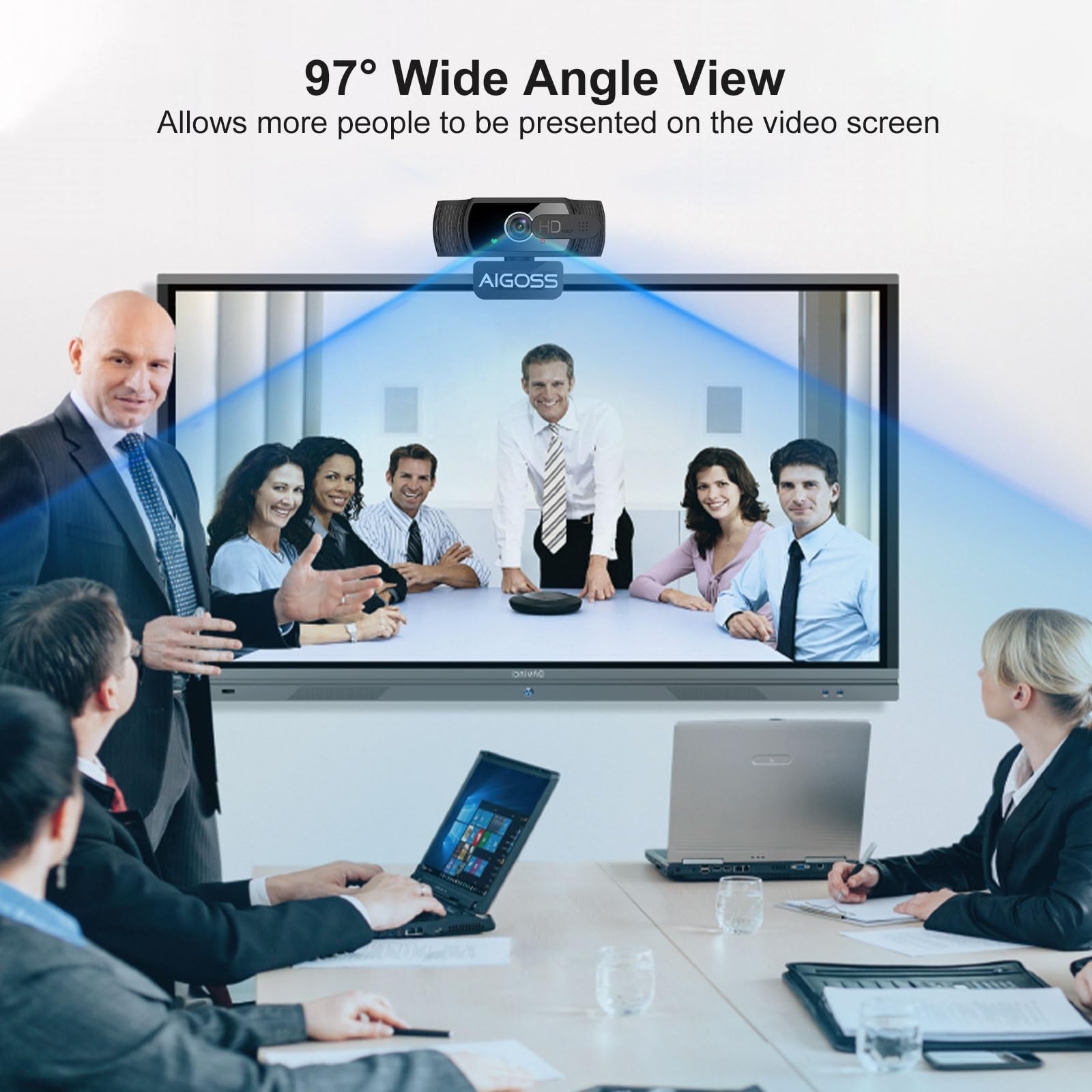 Aigolink Webcam 1080P With Microphone And Webcam Cover, Tripod - View #12