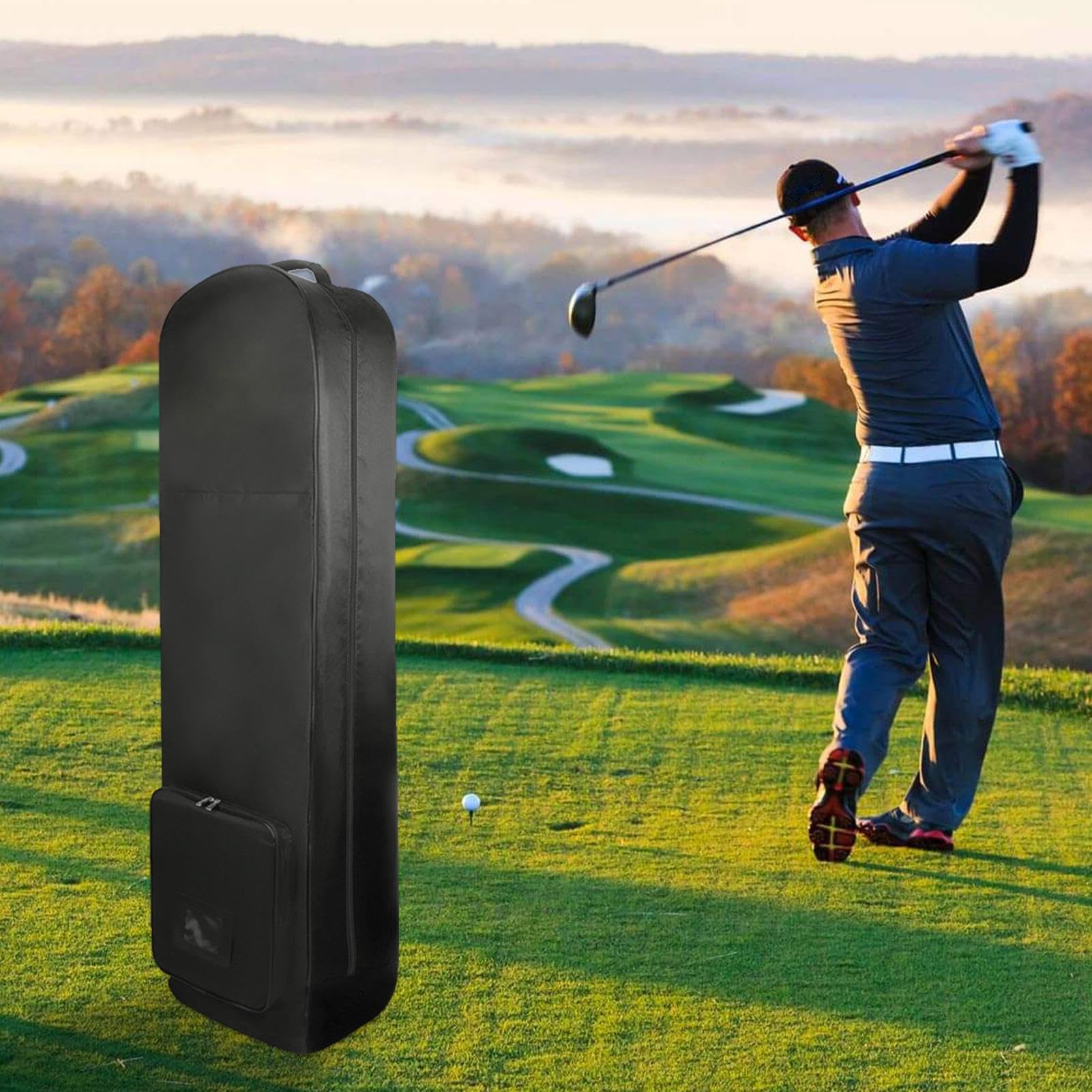 Golf-Reisetasche | Golf-Flugzeugtaschen für Reisen mit Rad - Faltbares | tragbares, leichtes Golfzubehör mit Seitengriff für Damen, Herren, Golfer, Reisen