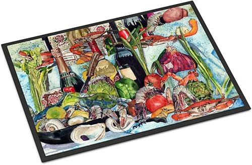 Caroline's Treasures 8915JMAT - Tapete para puerta delantera, 24 x 36 pulgadas, para interiores y exteriores, antideslizante, lavable, pelo bajo, 24