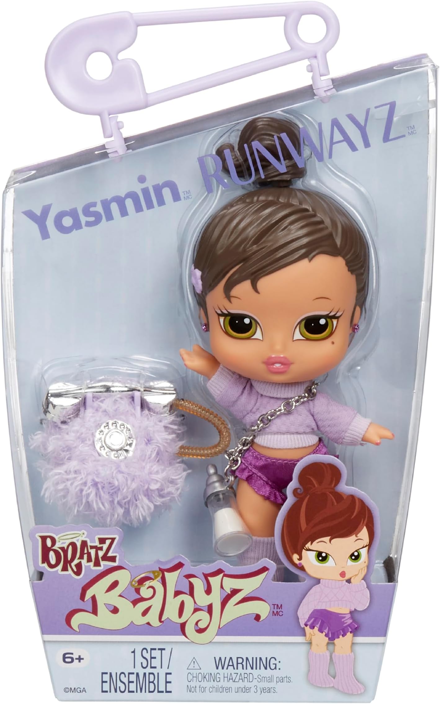 Babyz Runwayz Doll - Yasmin - 1 Collectible Fashion Doll with Stylish Outfit, Cute Baby Doll with a Necklace That Doubles as a Keychain - Kids Toy - Great for Ages 6 and Older