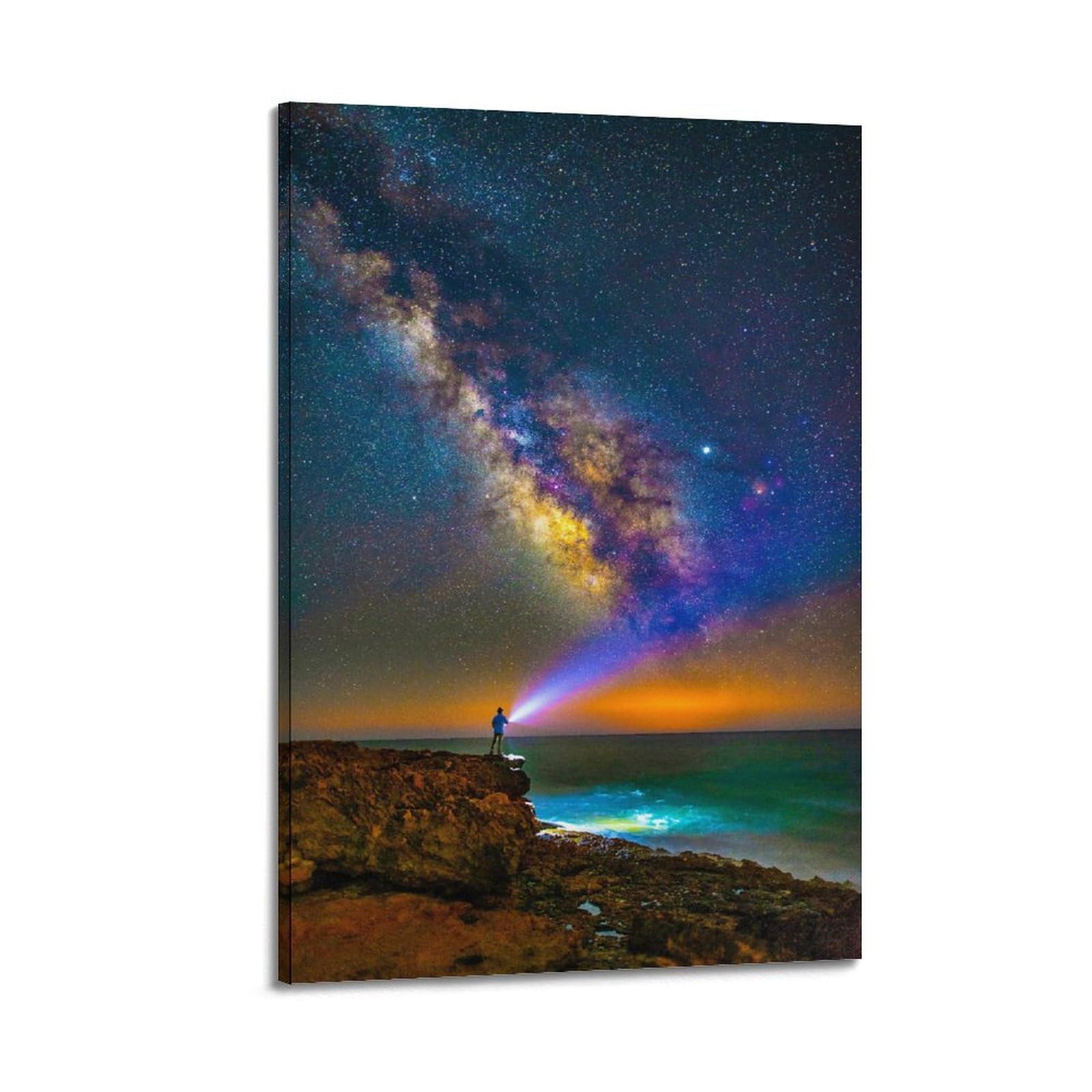 Amazon.co.jp: 銀河星空夜空カスタムポスターアート部屋のポスター美学