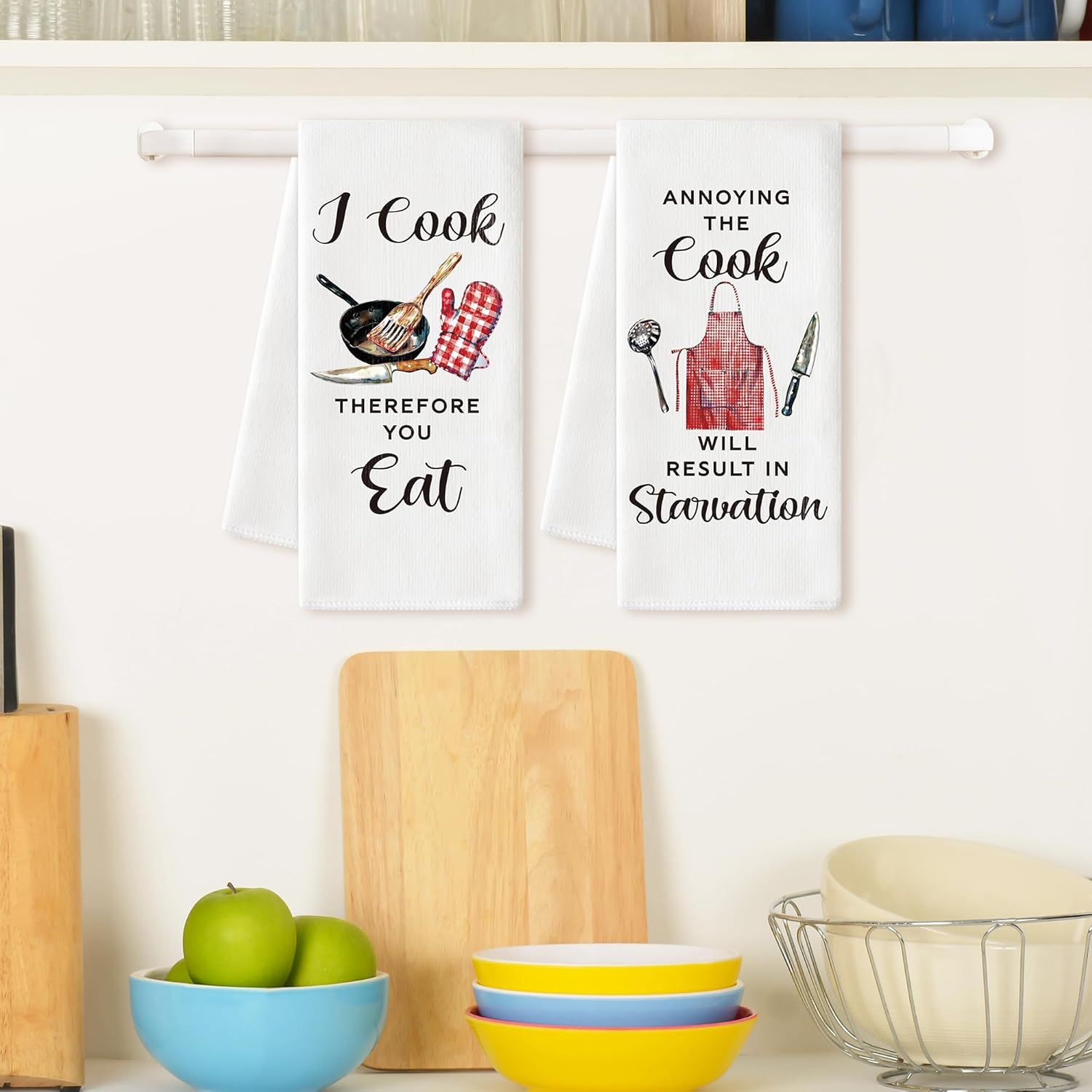 Funny Joked Kitchen Towels - 2Pcs Funny Wacky Hand Towels Kitchen Ware Quote Dish Towel Absorbent Drying Dishcloth Tea Towel Kitchen Decor Birthday Favor Housewarming Gift for Mom Women #D - Image 7