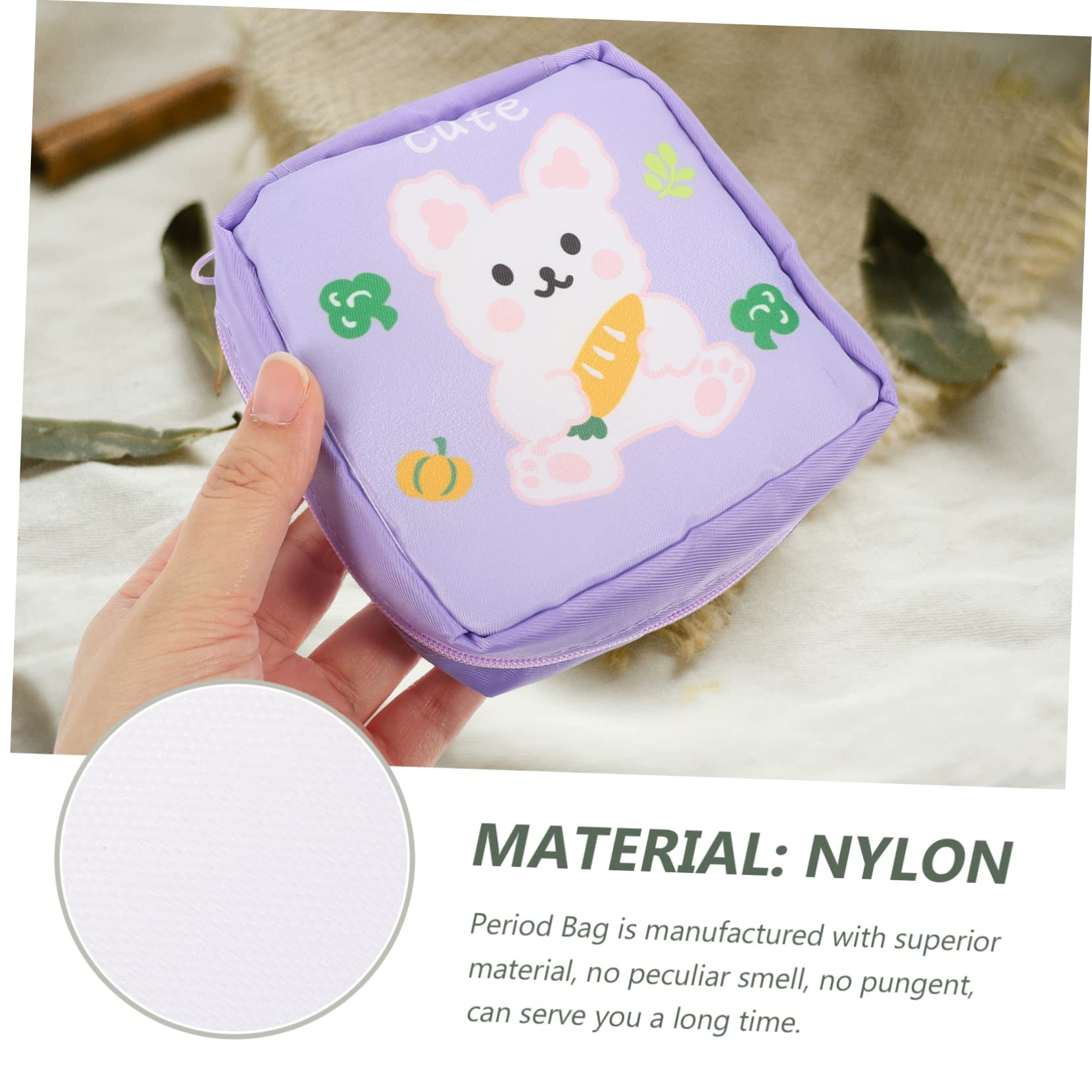 4 set Borsa Per Il Trucco Con Ragazza Dei Cartoni Animati Assorbenti Igienici Piccoli Sacchetti Per Monete Pratici Per Il Ciclo Mestruale Borsa Portaoggetti Per 4 pezzi * 4