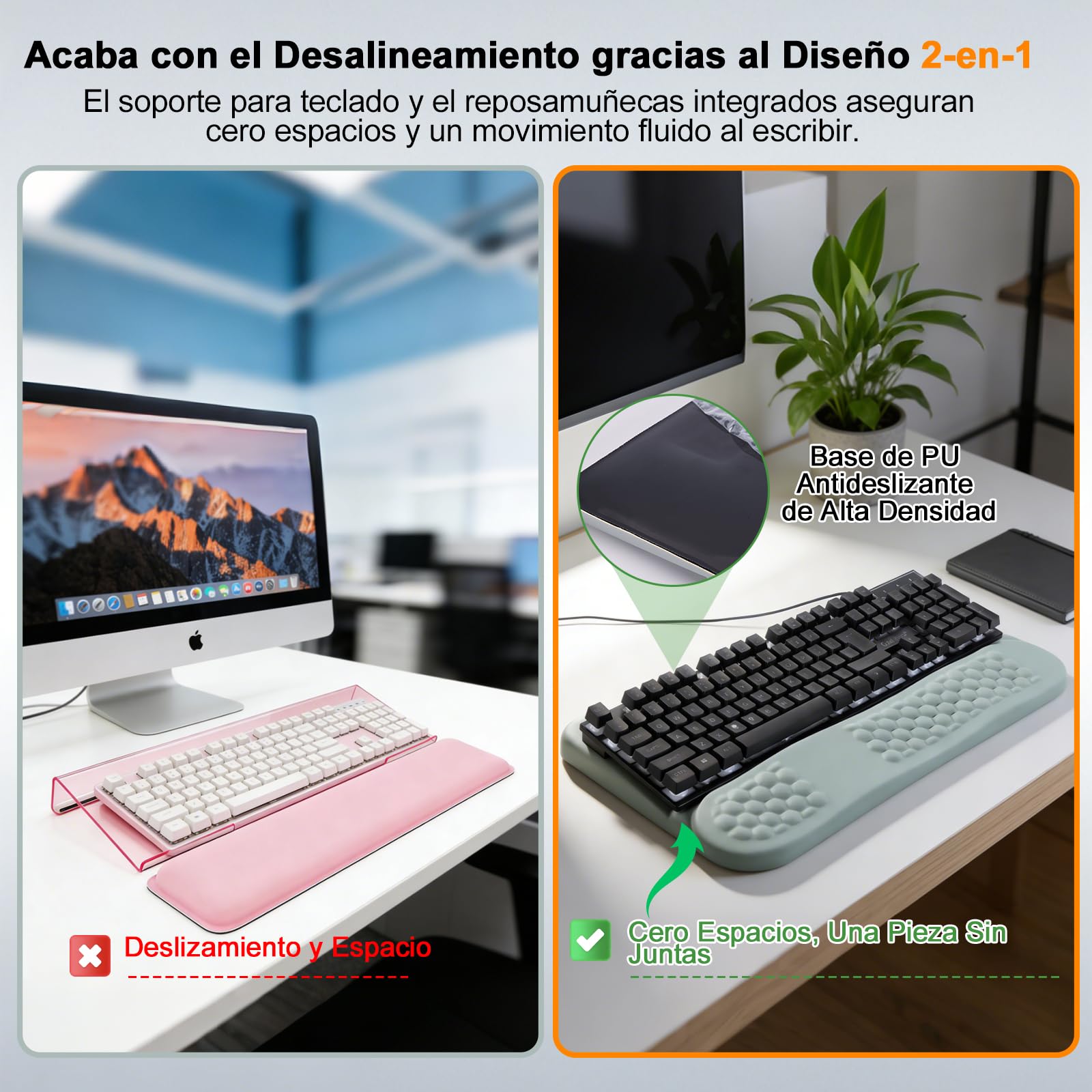 LIMOUS Reposamuñecas Ergonómico para Teclado, Soporte Elevador Ajustable | Caja de Almacenamiento, 2 Ángulos (3° y 13°), Espuma Viscoelástica En Ola, Base Antideslizante, para Oficina y Gaming, 17.3"