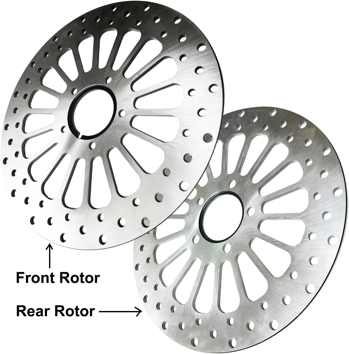 11.5" Front & Rear Brake Rotors Discs Compatible with Harley Sportster Touring Dyna Early Super Glide Softail Motorcycle Brake Rotor Superior Heat Dissipation Brake Discs
