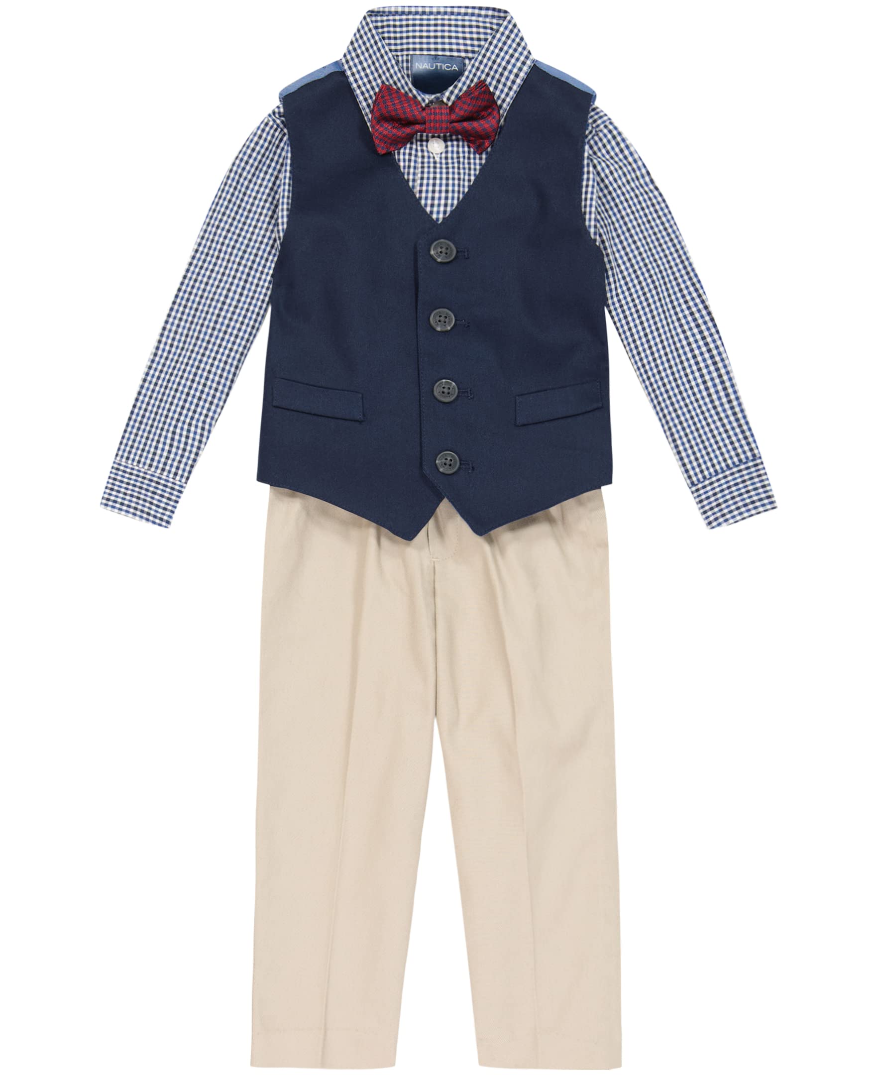 Nautica Baby Boys 4-piece Suit Set with Dress Shirt, Vest, Pants, and Tie
