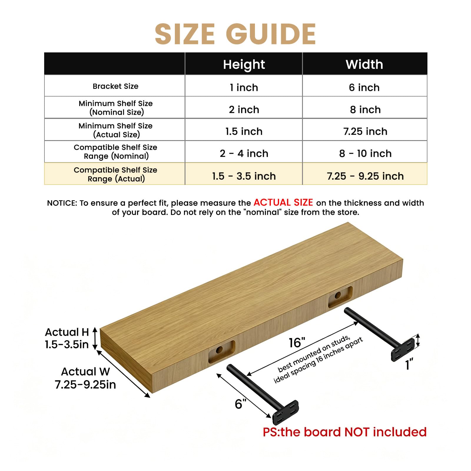 6pcs Wall Shelf Brackets Heavy Duty Floating Shelf Bracket Hidden,Invisible Black Shelving Brackets Decorative Floating Shelf Hardware Heavy Duty,Metal Shelf Support Bracket(6"-6pcs) — Amazon image 2