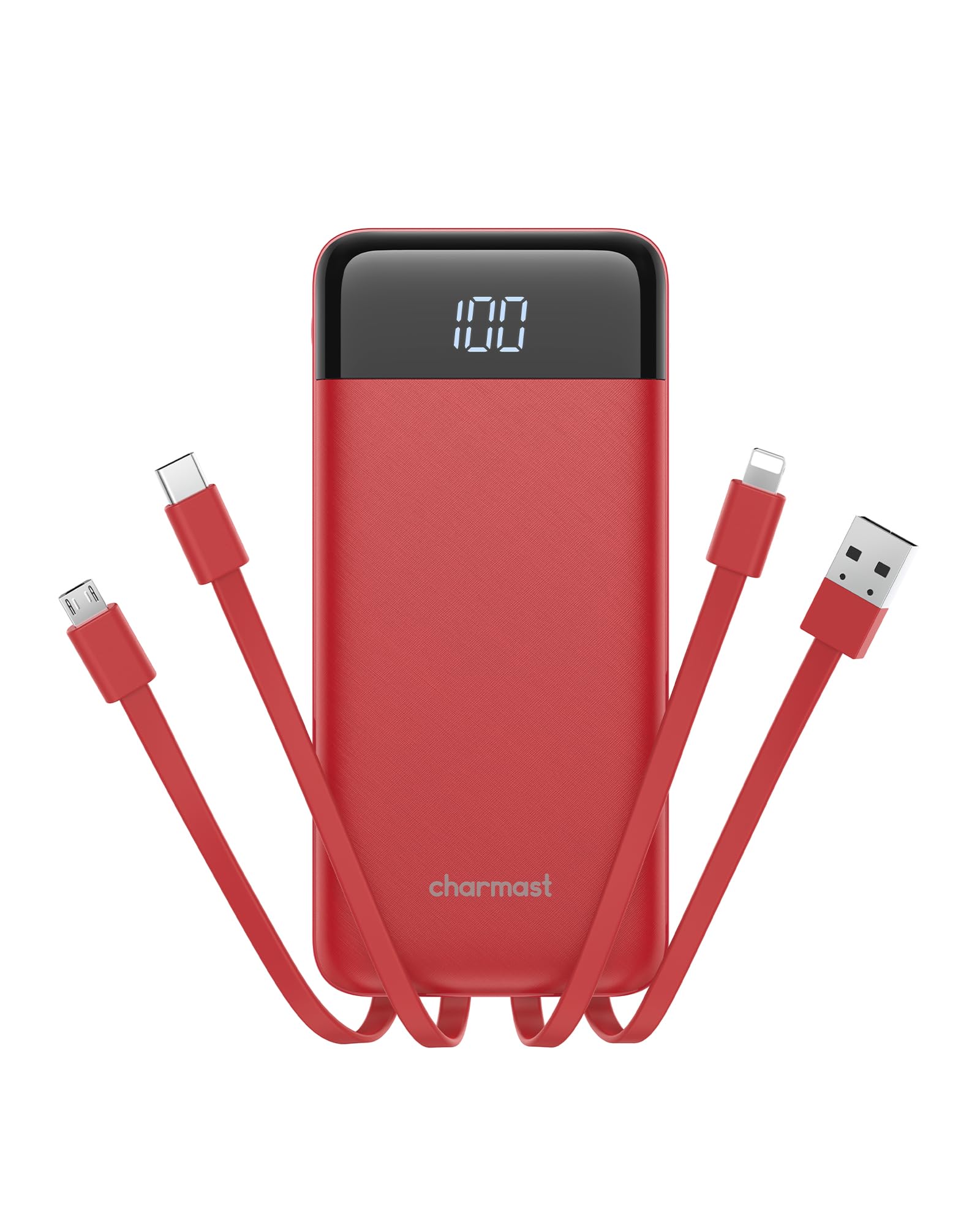 charmast 10000mAh Portable Charger with Built-in Cables, 6 Outputs & 3 Inputs Power Bank, Compact Travel Essential Battery Pack for iPhone 16/15, Samsung S25/S24, Google Pixel, iPad, AirPods & More — view 13