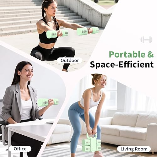 Miniatura 6 de Juego de mancuernas ajustables 2 en 1, juego de mancuernas de 4 niveles para mujeres y hombres, cada una pesa de mano de 2.23.34.45.5 libras con